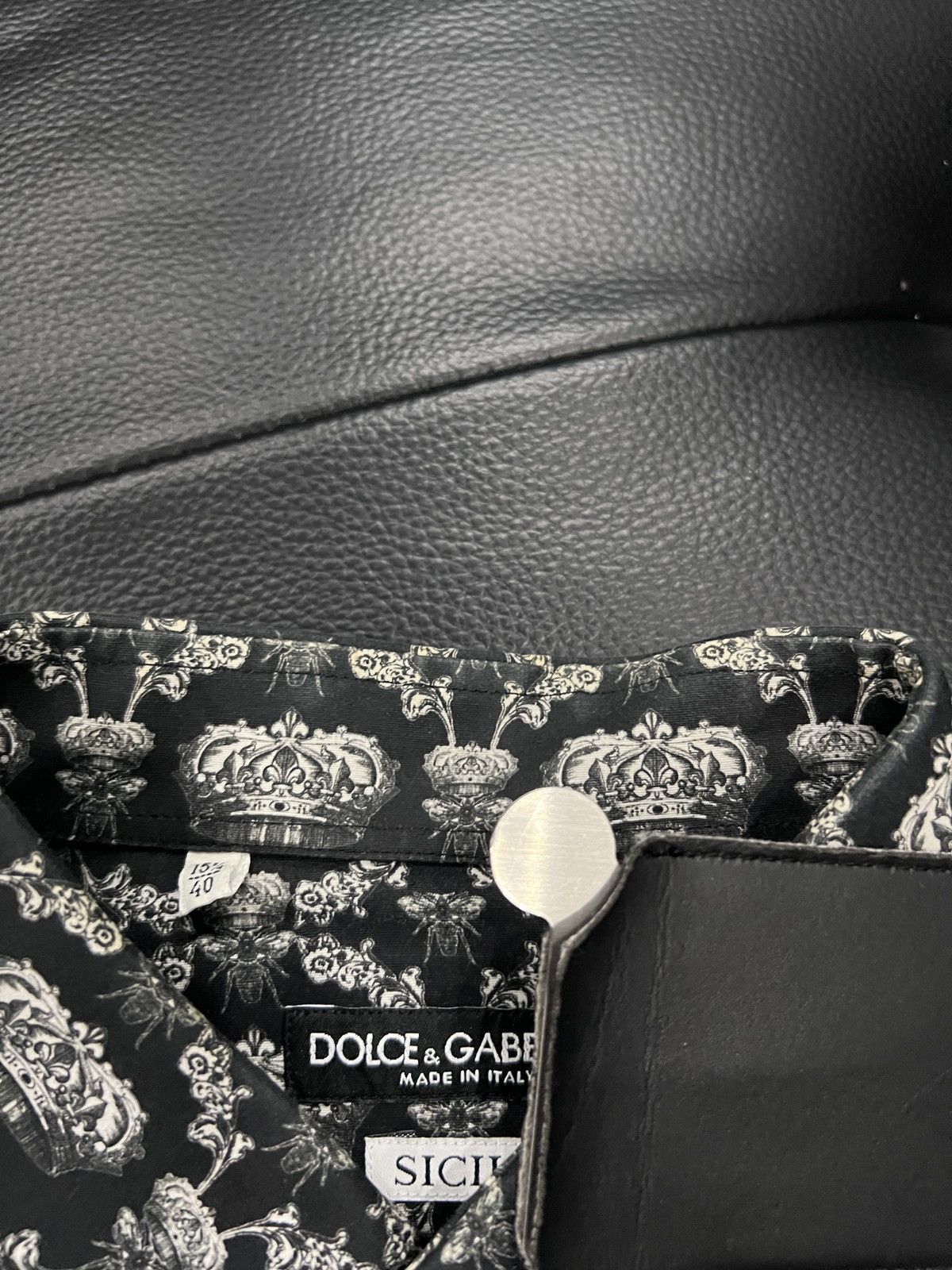 Dolce & Gabbana Dolce & Gabbana Crown Print Shirt Size US XXS / EU 40 - 10 Thumbnail