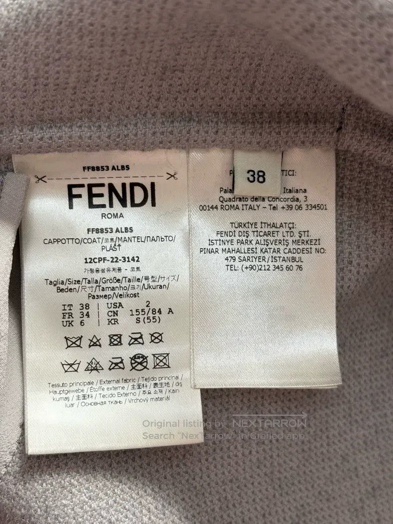 Fendi Fendi Women's Wool Coat Smoky Gray Size XS / US 0-2 / IT 36-38 - 5 Thumbnail