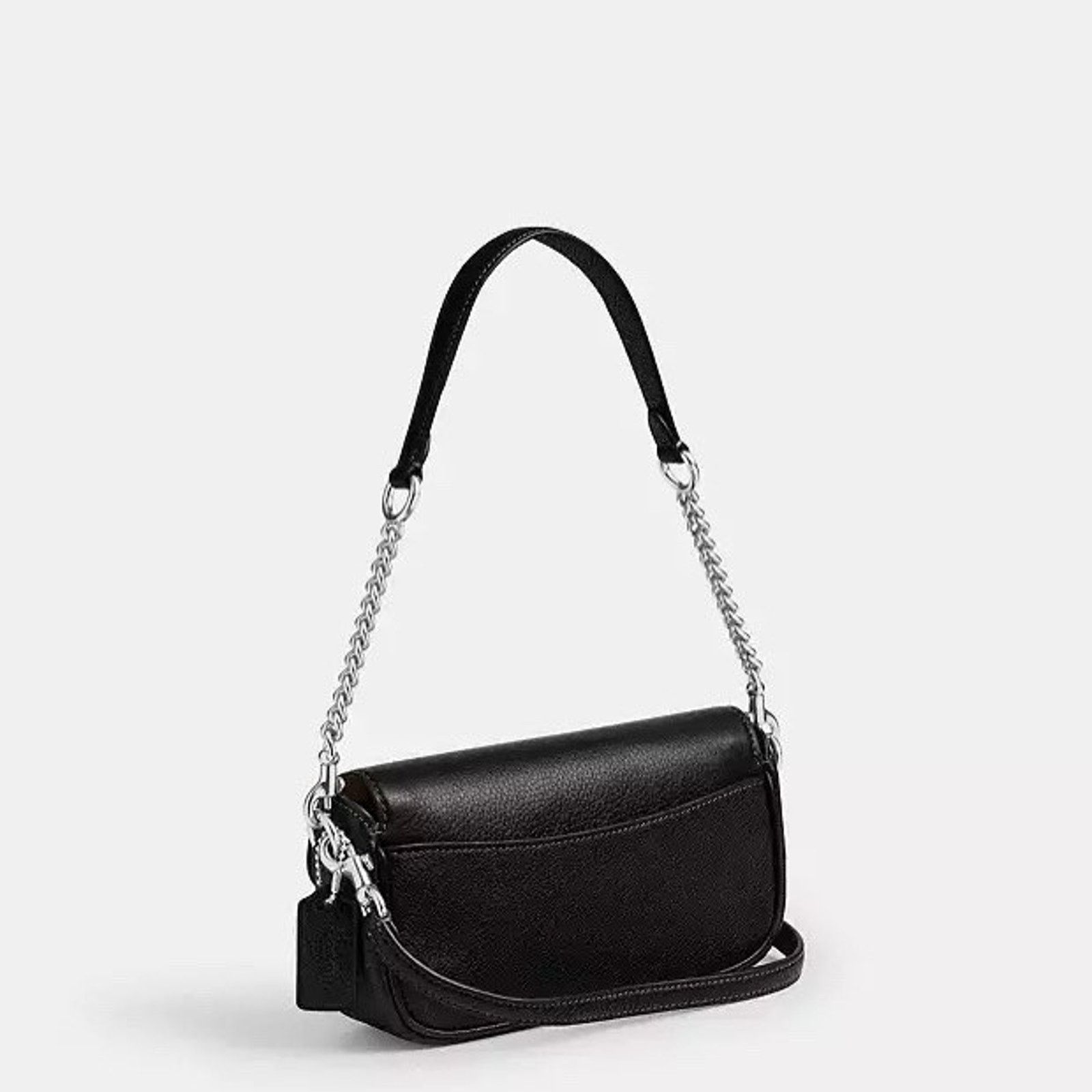 Coach NWT Coach Hailey Flap Bag Leather CAN72 Silver/Black Size ONE SIZE - 9 Thumbnail