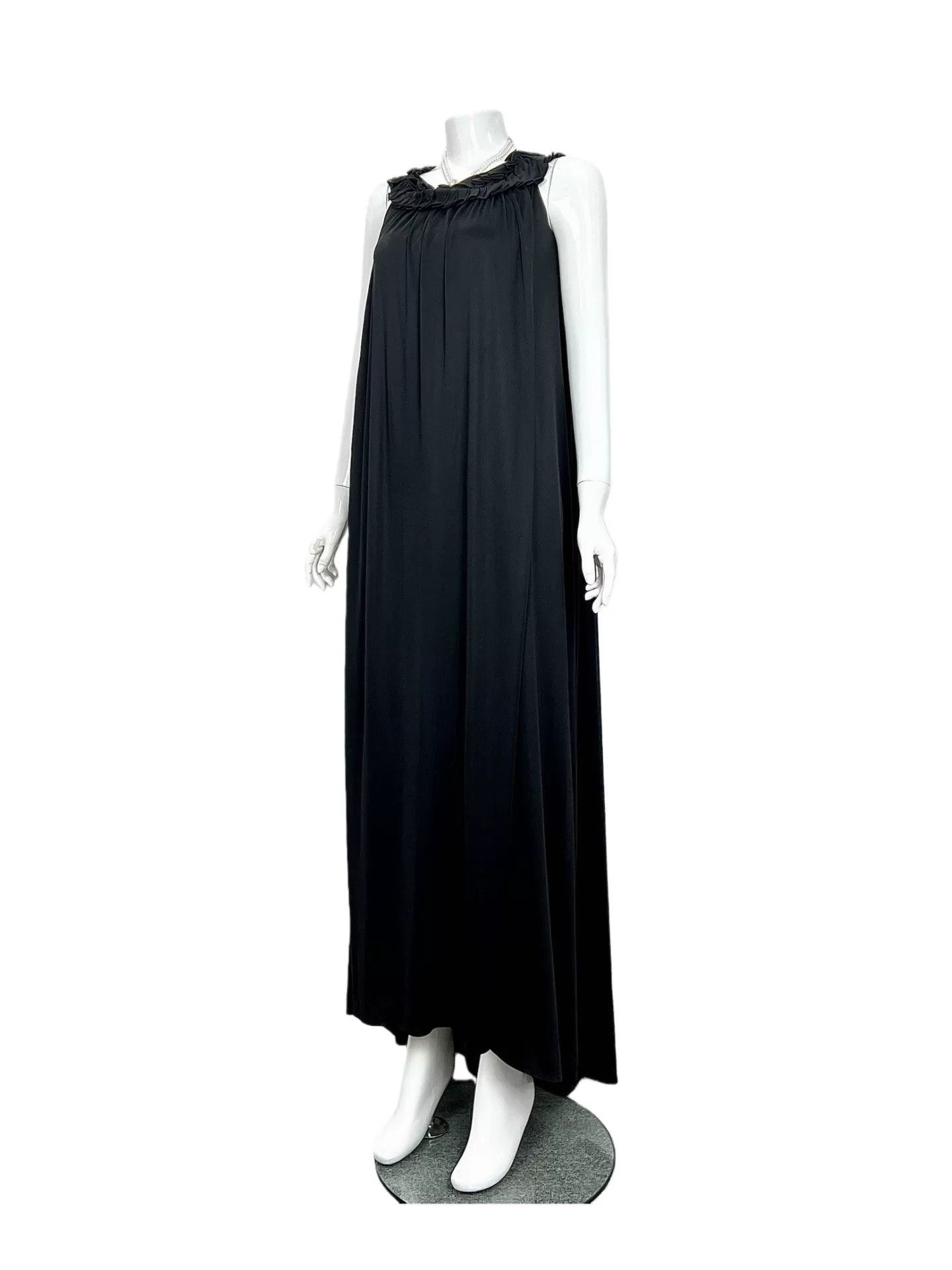 Saint Laurent Paris Yves Saint Laurent Black Ruffled Maxi Dress Size M / US 6-8 / IT 42-44 - 1 Thumbnail