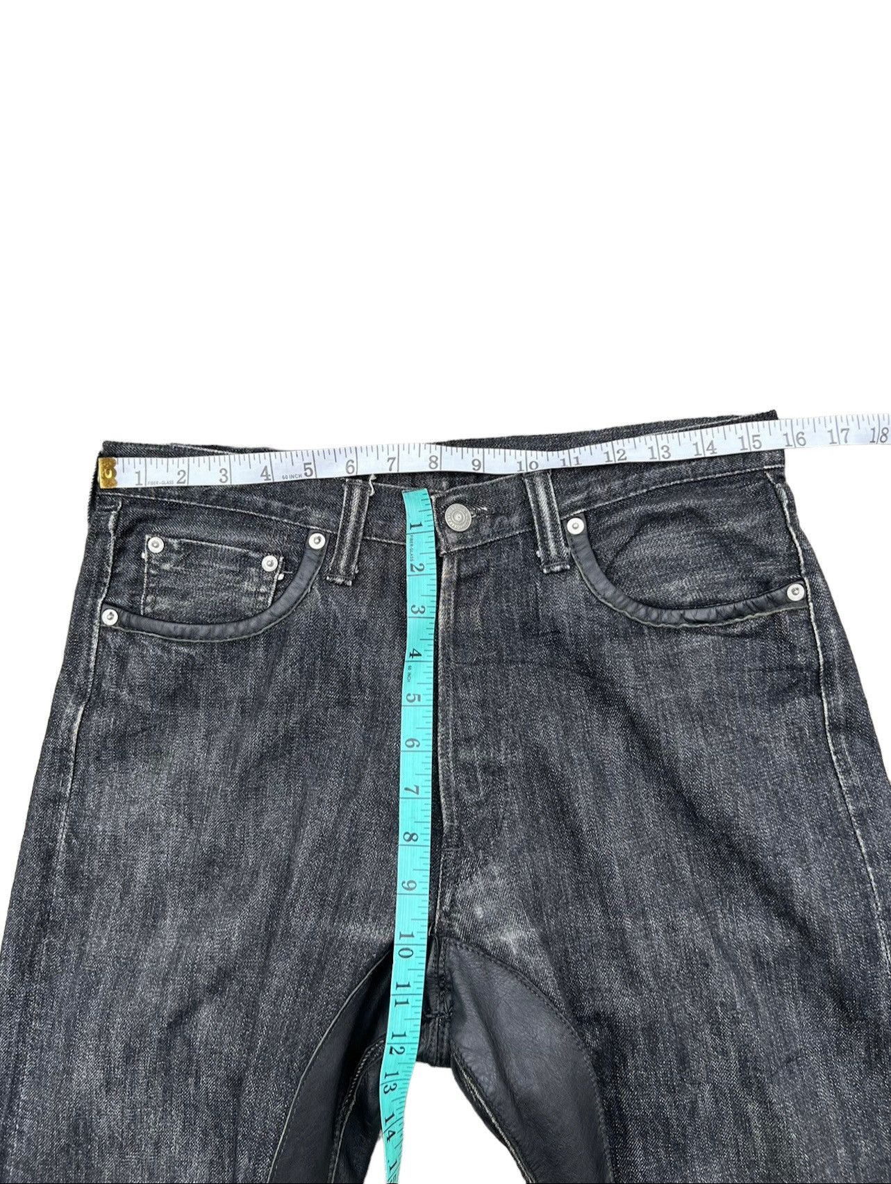 Full Count & Co. × Vintage Vintage 90s Full Count Japan Hybrid Leather Selvedge Jeans Size US 30 / EU 46 - 3 Thumbnail