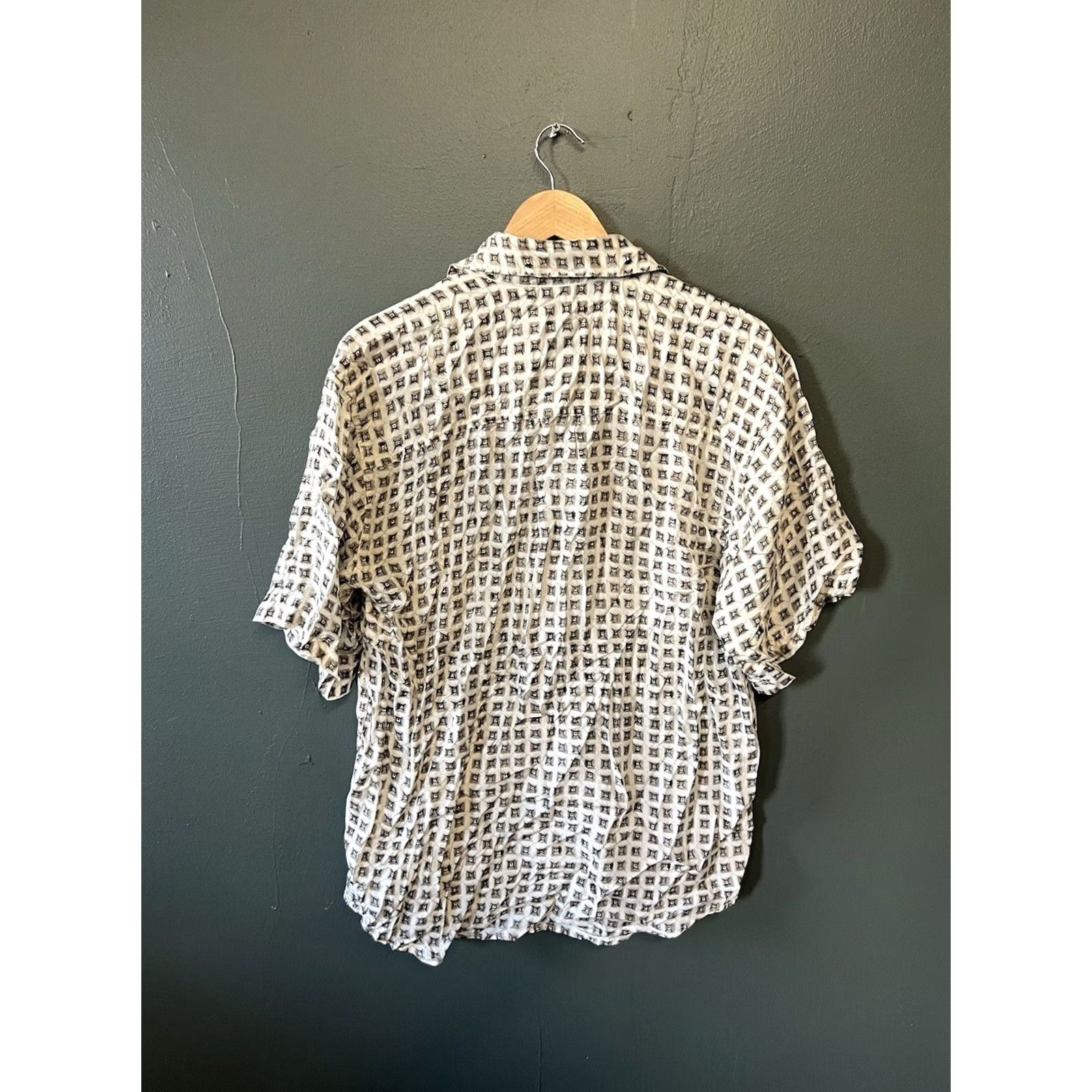Vintage Montage Pour Homme Button-Up Short Sleeve Shirt Mens Brown M Size US 31 - 2 Thumbnail