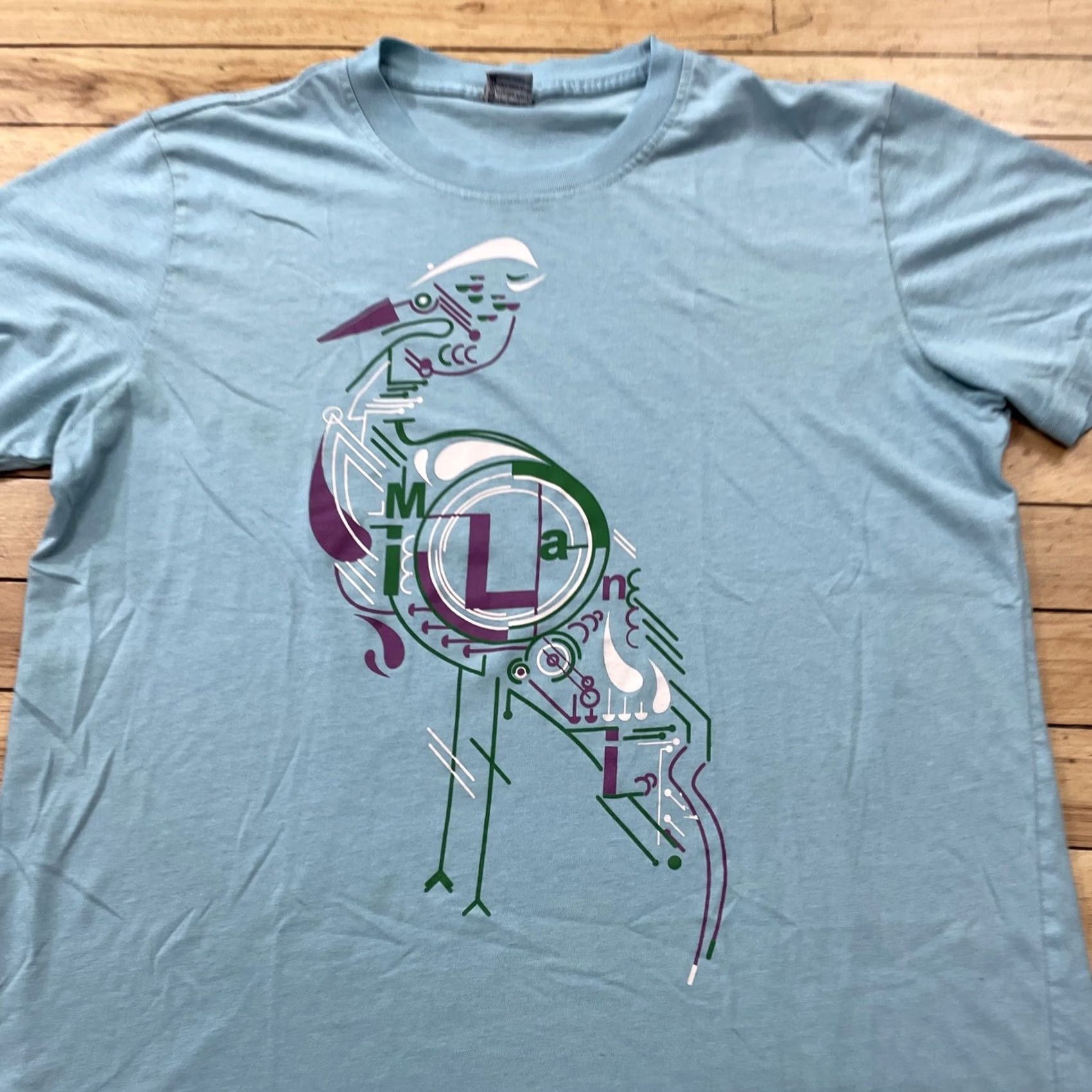 Vintage VINTAGE Milani Bird Abstract Art Light Blue Graphic Tee S Shirt Men XS Size US S / EU 44-46 / 1 - 4 Thumbnail