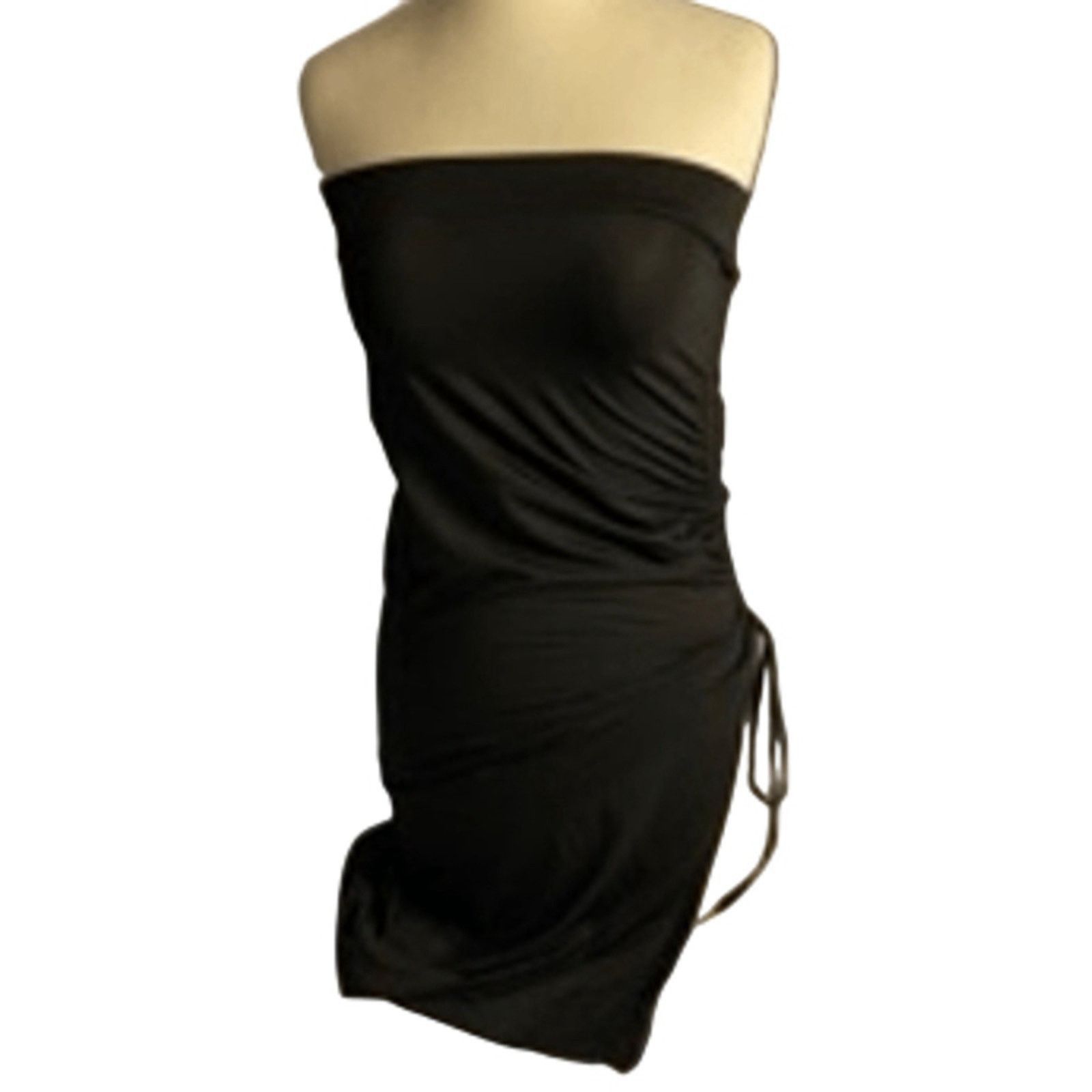 Shein Y2K Strapless Ruched Mini Dress Shein Black XS Size XS / US 0-2 / IT 36-38 - 2 Thumbnail