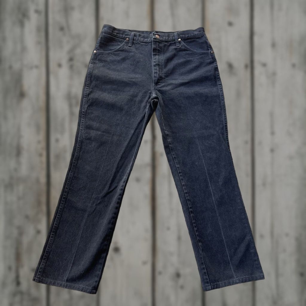 VINTAGE Wrangler 936 Slim Jeans Mens 34x30 Black Denim Cowboy Work USA 90s