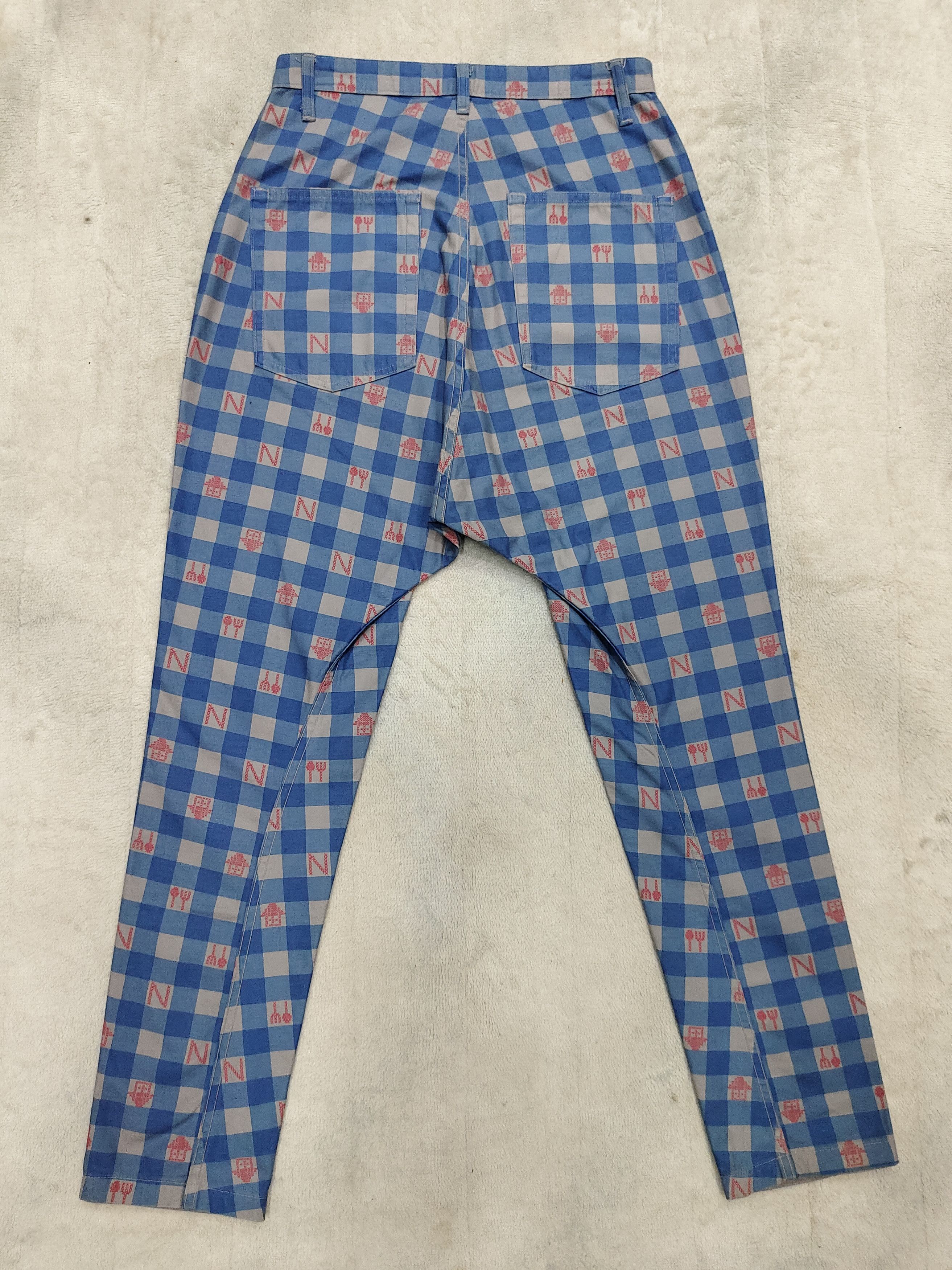 Ne-Net 🇯🇵Ne-Net🇯🇵 Plaid Drop Crotch Reversibel Trousers Size 30" / US 8 / IT 44 - 3 Thumbnail