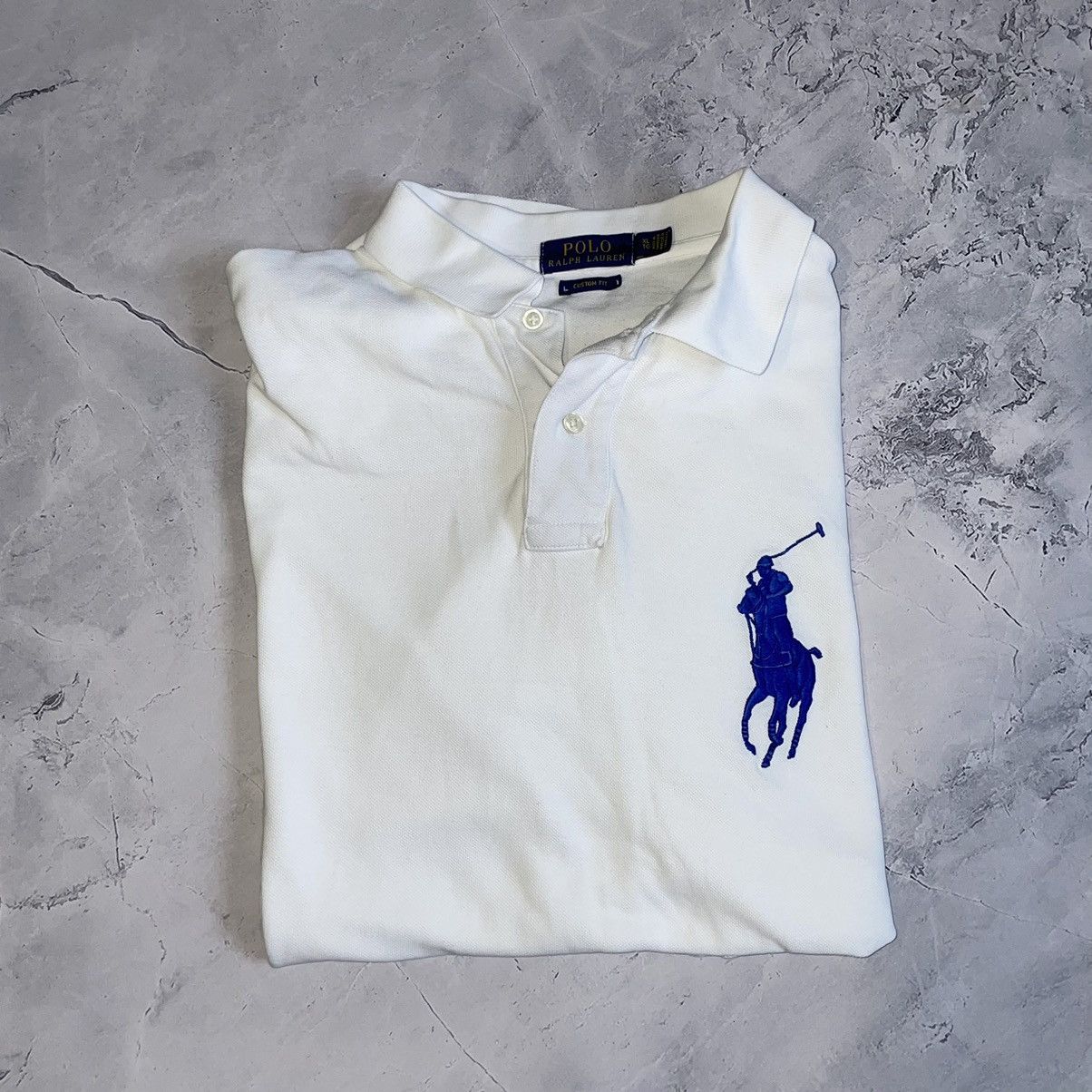 Polo Ralph Lauren × Ralph Lauren × Vintage Vintage Ralph Lauren White Polo Shirt Tee Size US XL / EU 56 / 4 - 2 Thumbnail