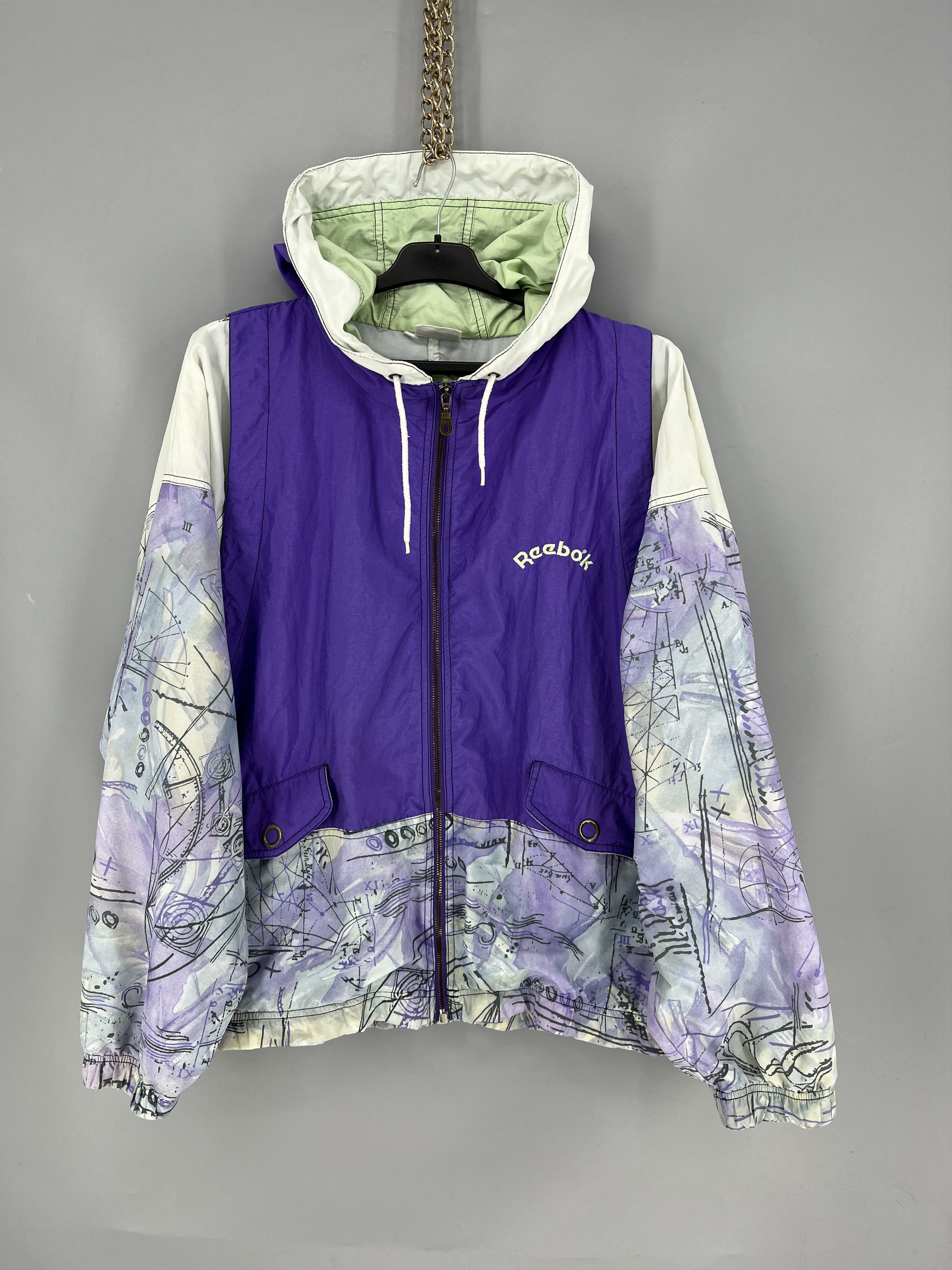 Reebok Vintage 90s Reebok Windbreaker Jacket Mens XL Purple Size US M / EU 48-50 / 2 - 1 Thumbnail