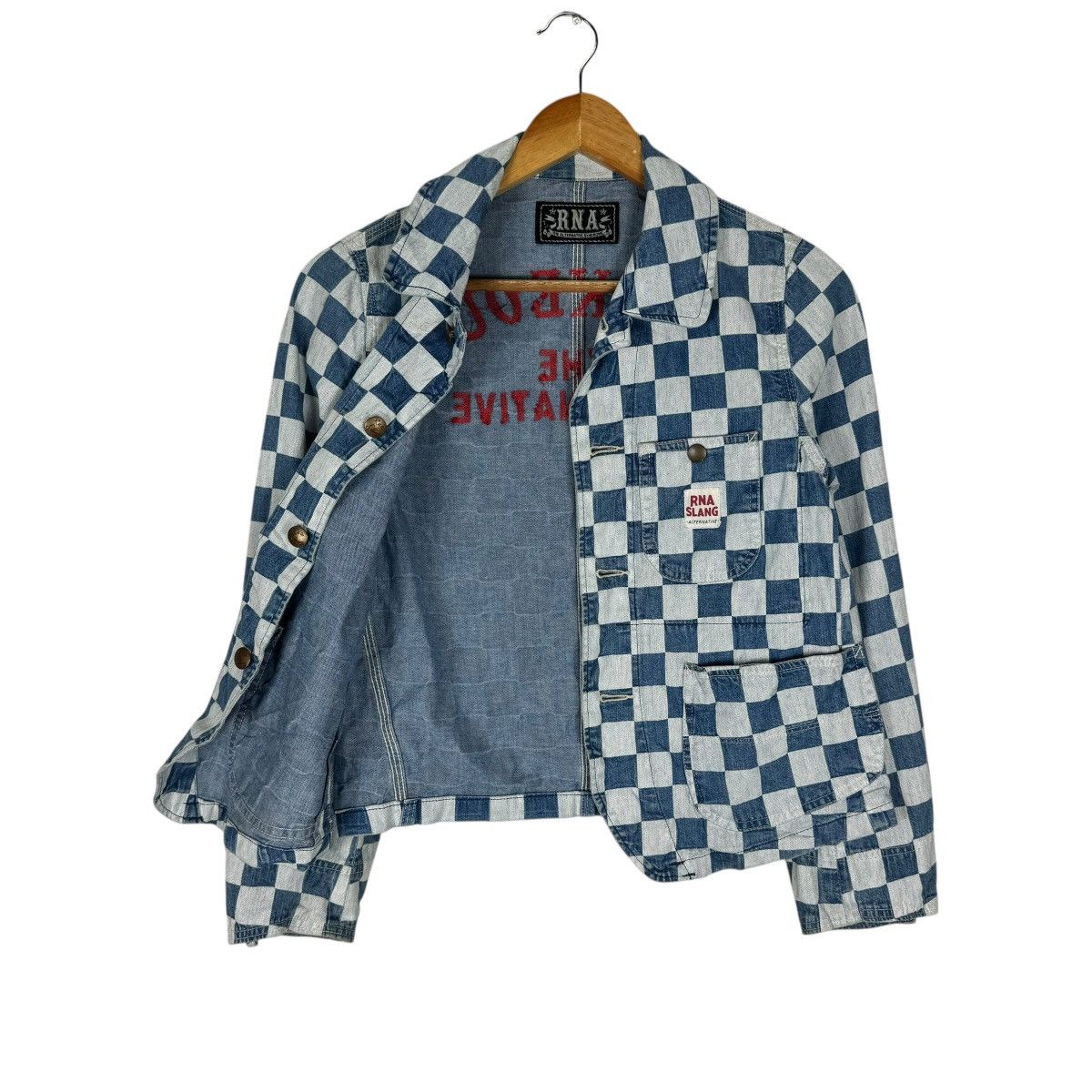 Designer × Japanese Brand ☀️RNA BLUE CHECK DENIM JACKET Size M / US 6-8 / IT 42-44 - 7 Thumbnail