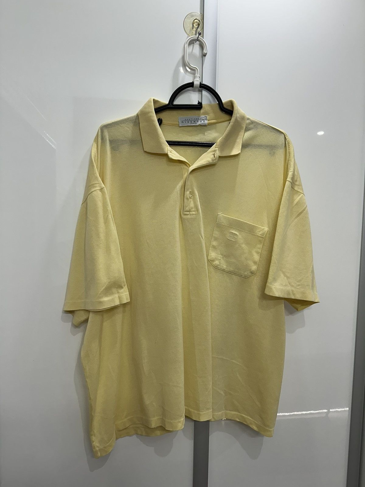 image of Givenchy Oversize T-Shirt Relaxed Baggy Polo in Yellow, Men's (Size XL)