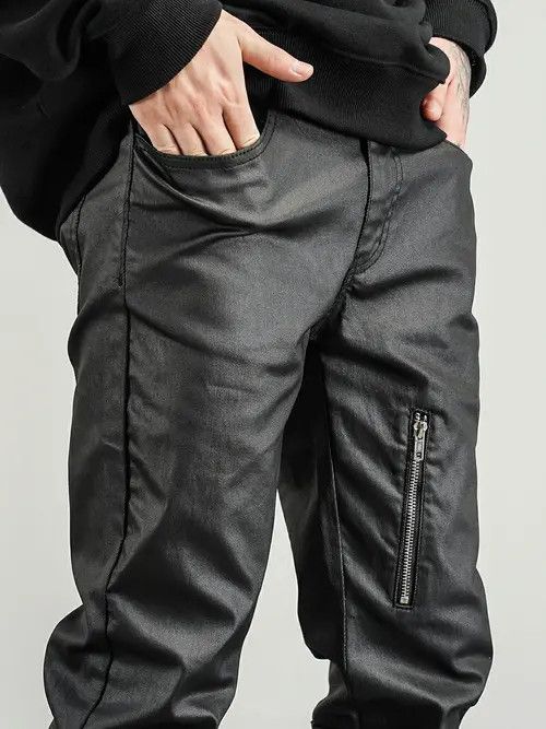 Jean zipper wax hiphop flared jeans Size US 28 / EU 44 - 6 Thumbnail