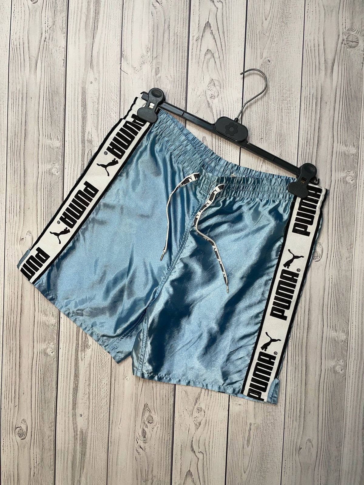 Puma × Vintage Vintage Puma shorts silver-blue size Xs rare Y2K Size US 28 / EU 44 - 1 Thumbnail