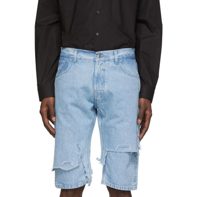 Raf Simons o1y0325 Denim Short in Blue Size US 33 - 1 Thumbnail