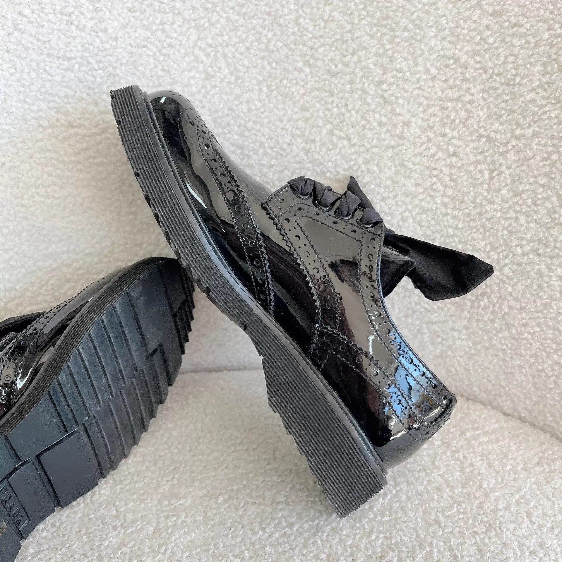 Prada Prada Black Bow Cut-out Casual Shoes 35 Size US 4.5 / IT 34.5 - 5 Thumbnail