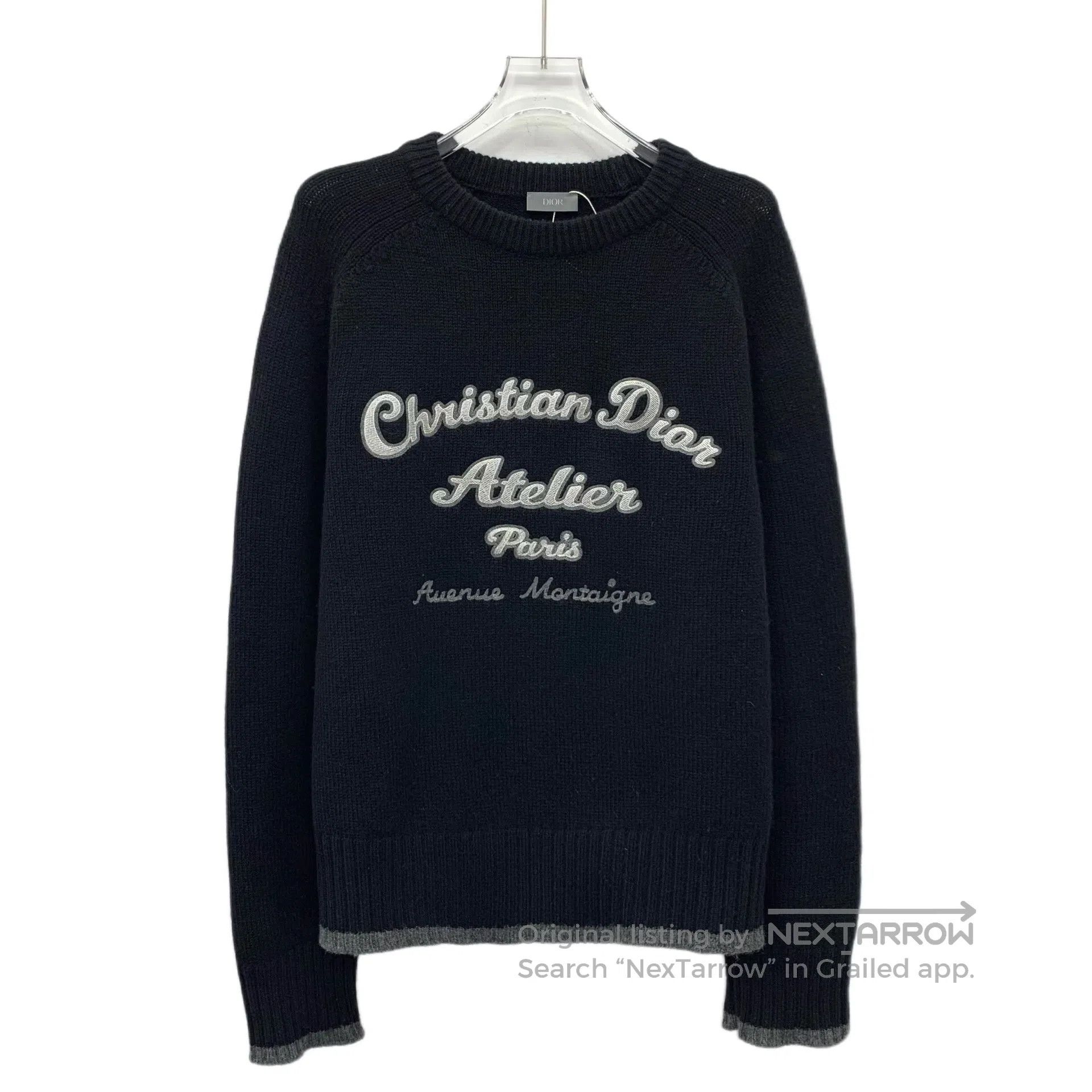 Dior Dior Black cotton round neck long sleeve knitted sweater w Size US XL / EU 56 / 4 - 1 Thumbnail