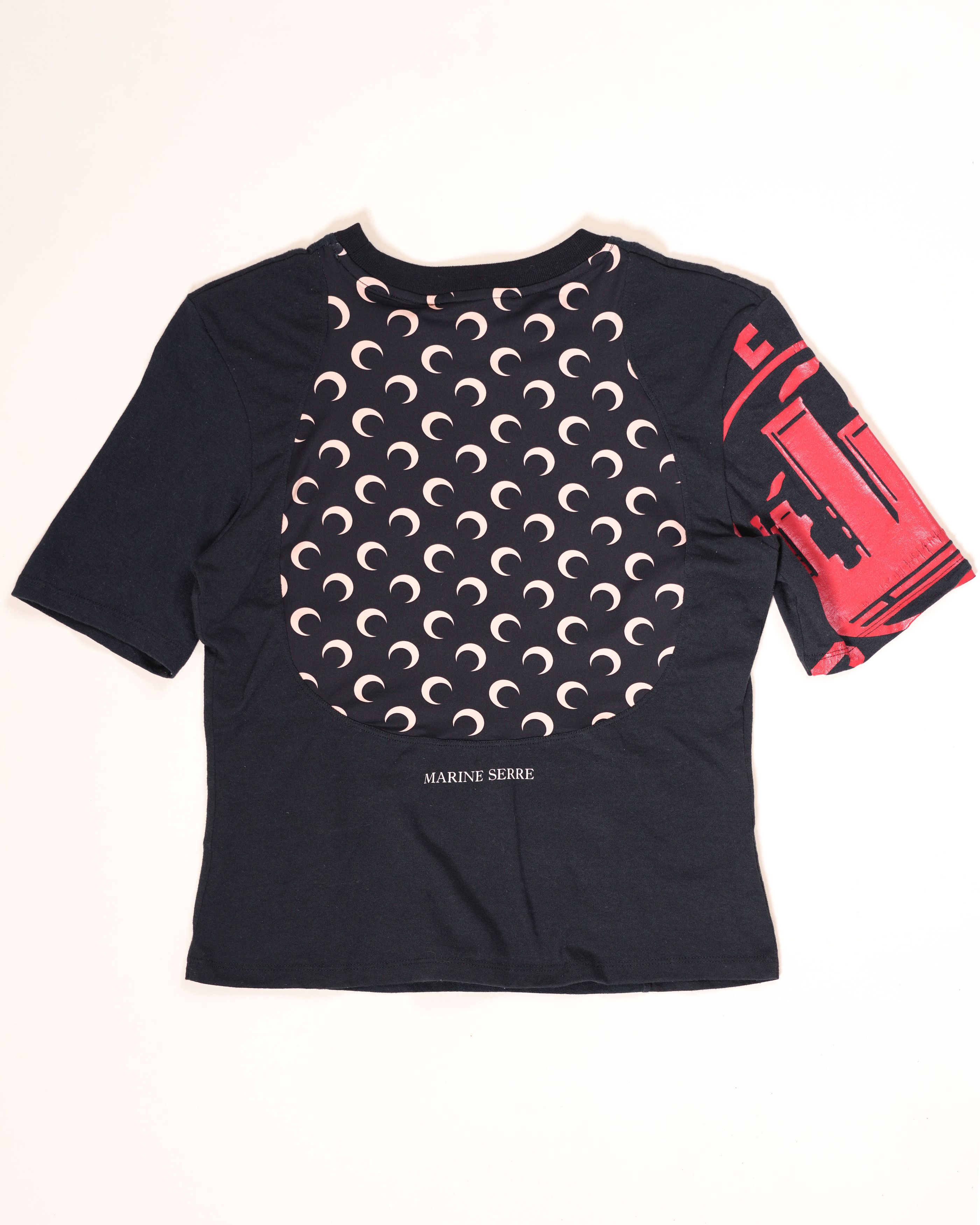 Marine Serre White Line Regenerated Baby Tee Size L / US 10 / IT 46 - 2 Thumbnail