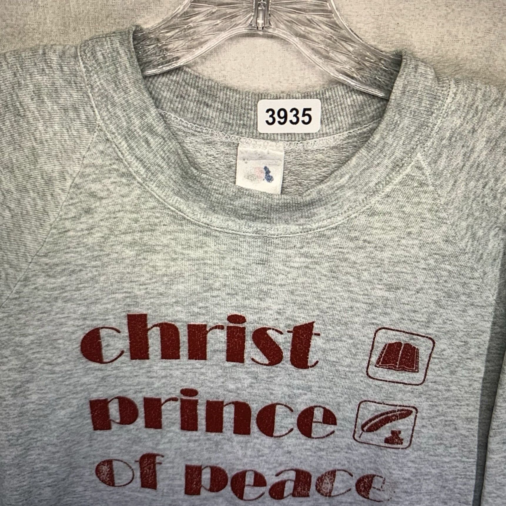 Fruit Of The Loom VINTAGE 90s Sweatshirt Adult Medium Christ Prince Of Peace School Retro Obscure Size US M / EU 48-50 / 2 - 5 Thumbnail