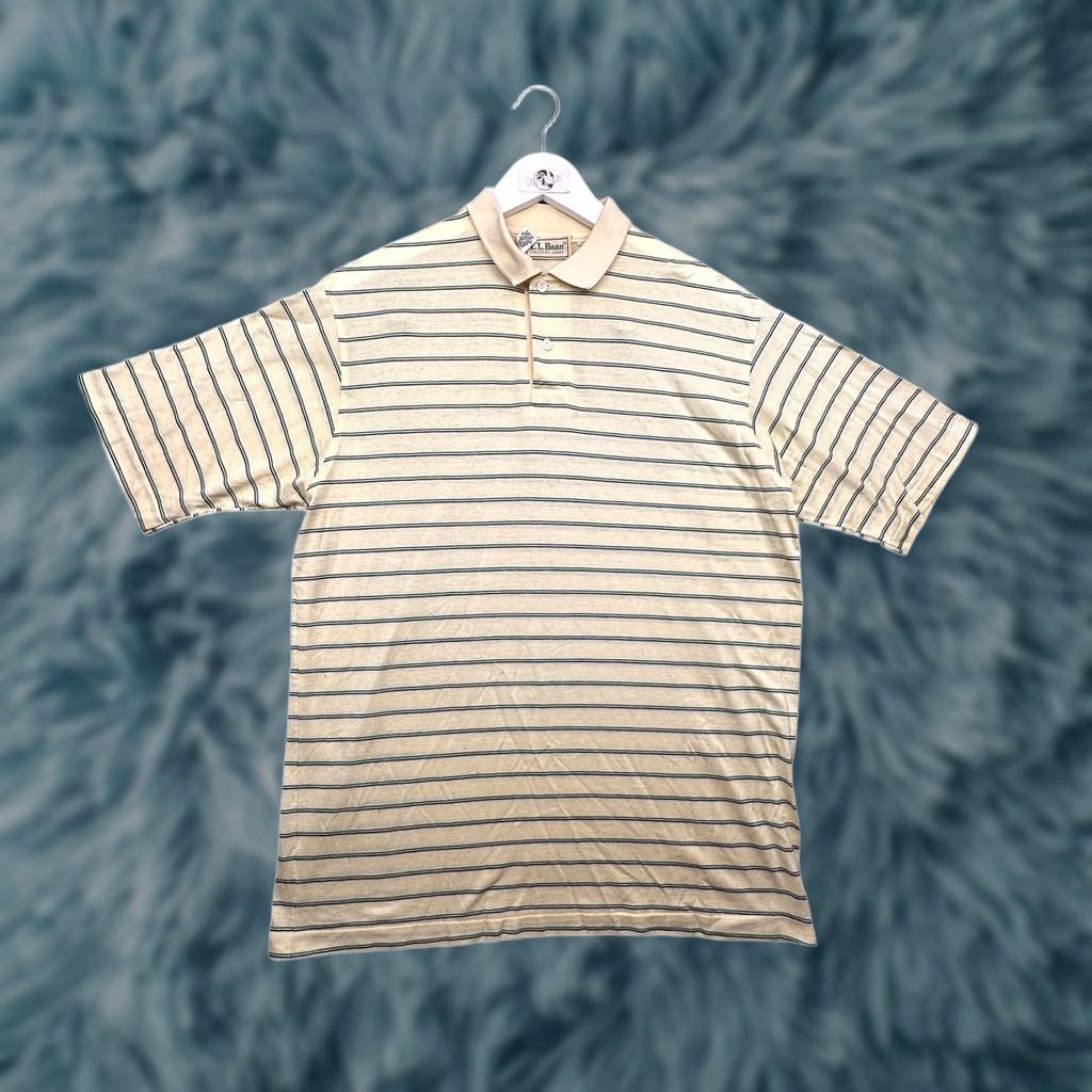 Vintage VINTAGE LL Bean Polo Shirt Mens XL Short Sleeve Striped Yellow Green 80s Size US XL / EU 56 / 4 - 1 Thumbnail