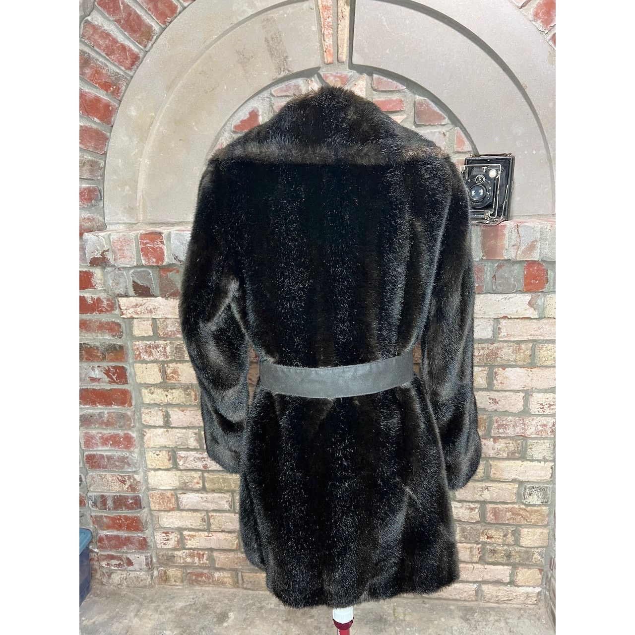 Vintage Faux fur collar vintage 60s exaggerated collar black Size L / US 10 / IT 46 - 3 Thumbnail