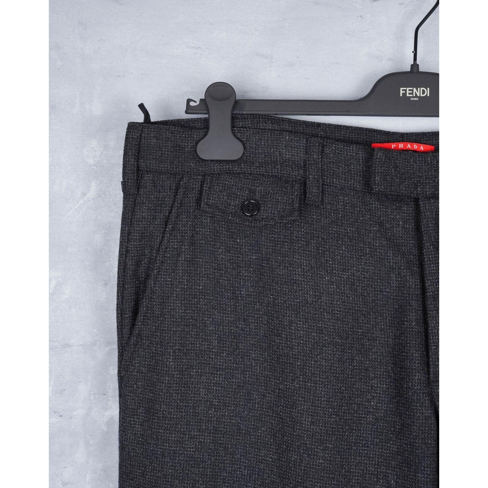Prada Prada charcoal gray wool blend textured trousers pants Size US 40 / EU 56 - 5 Thumbnail
