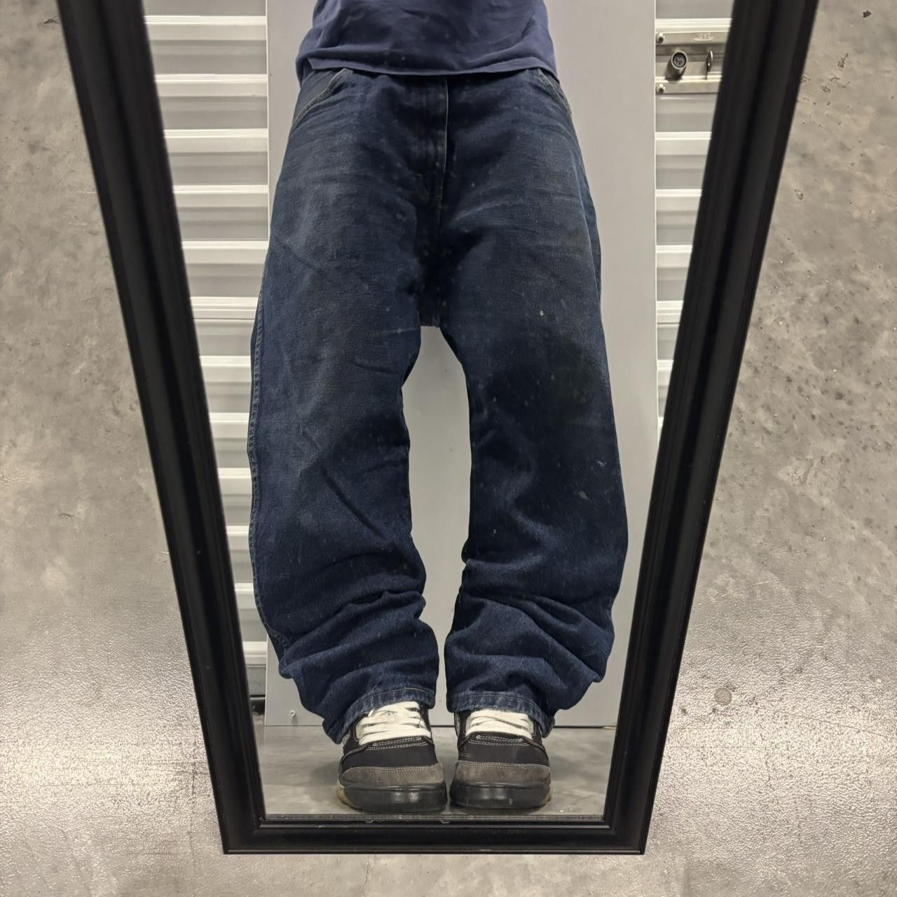 Japanese Brand × Vintage Crazy Vintage Y2K/2000s Grunge Dark Blue Wash Essential Denim Jeans! Size US 36 / EU 52 - 1 Thumbnail