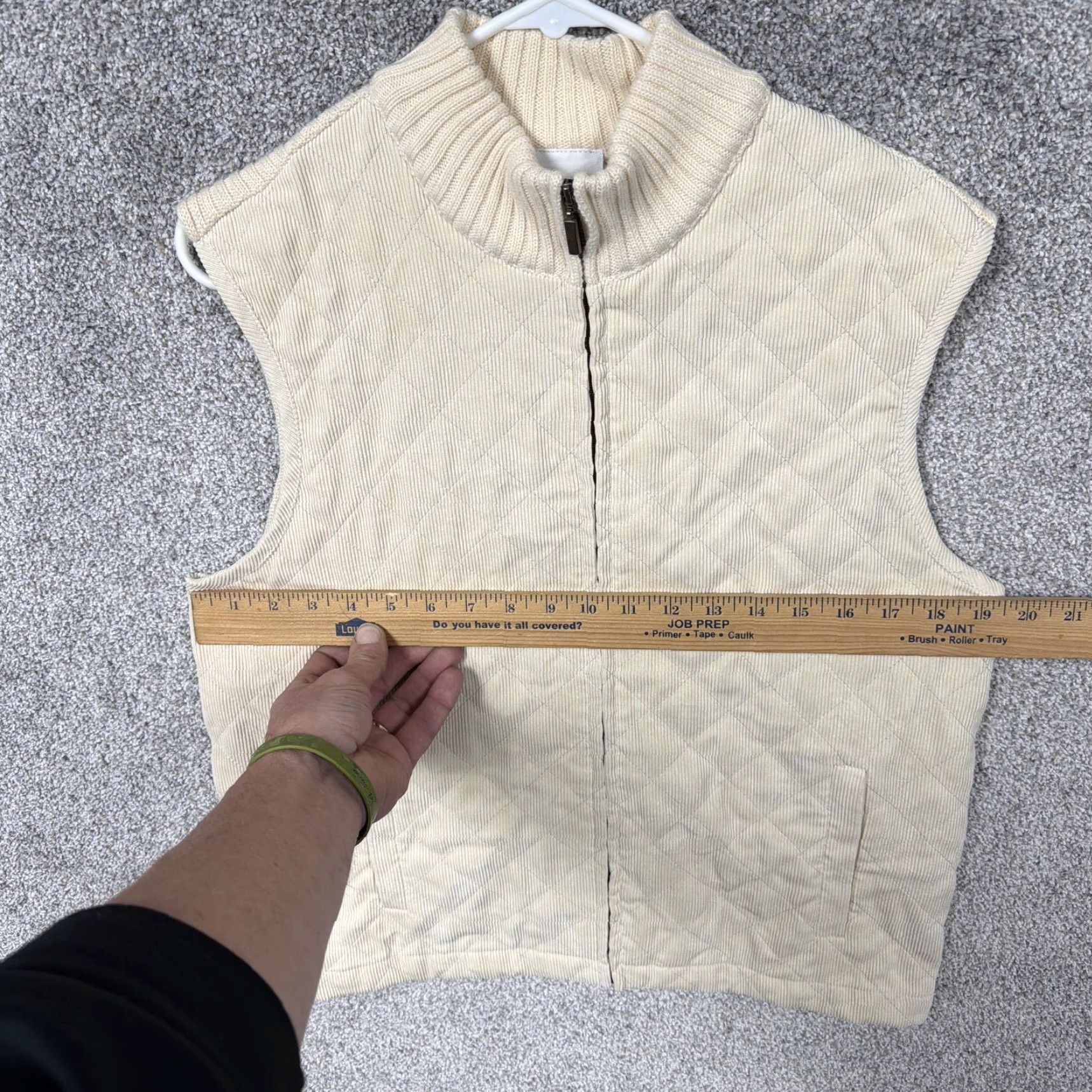 Vintage VINTAGE Alfred Dunner Quilted Vest Womens M Beige Corduroy 90s Bohemian Retro Zip Front Pockets Sleeveless Casual Size M / US 6-8 / IT 42-44 - 3 Thumbnail