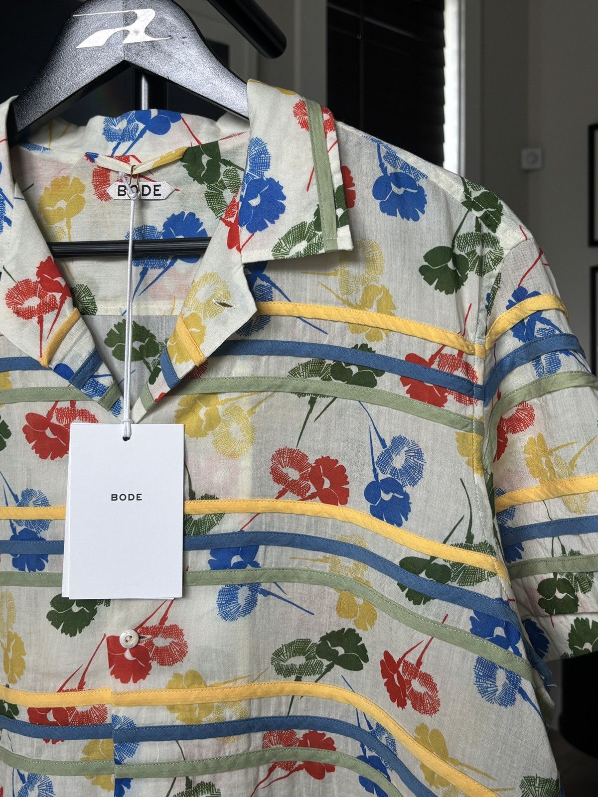 BODE FLORAL PATTERN LOGO BUTTON UP SHIRT