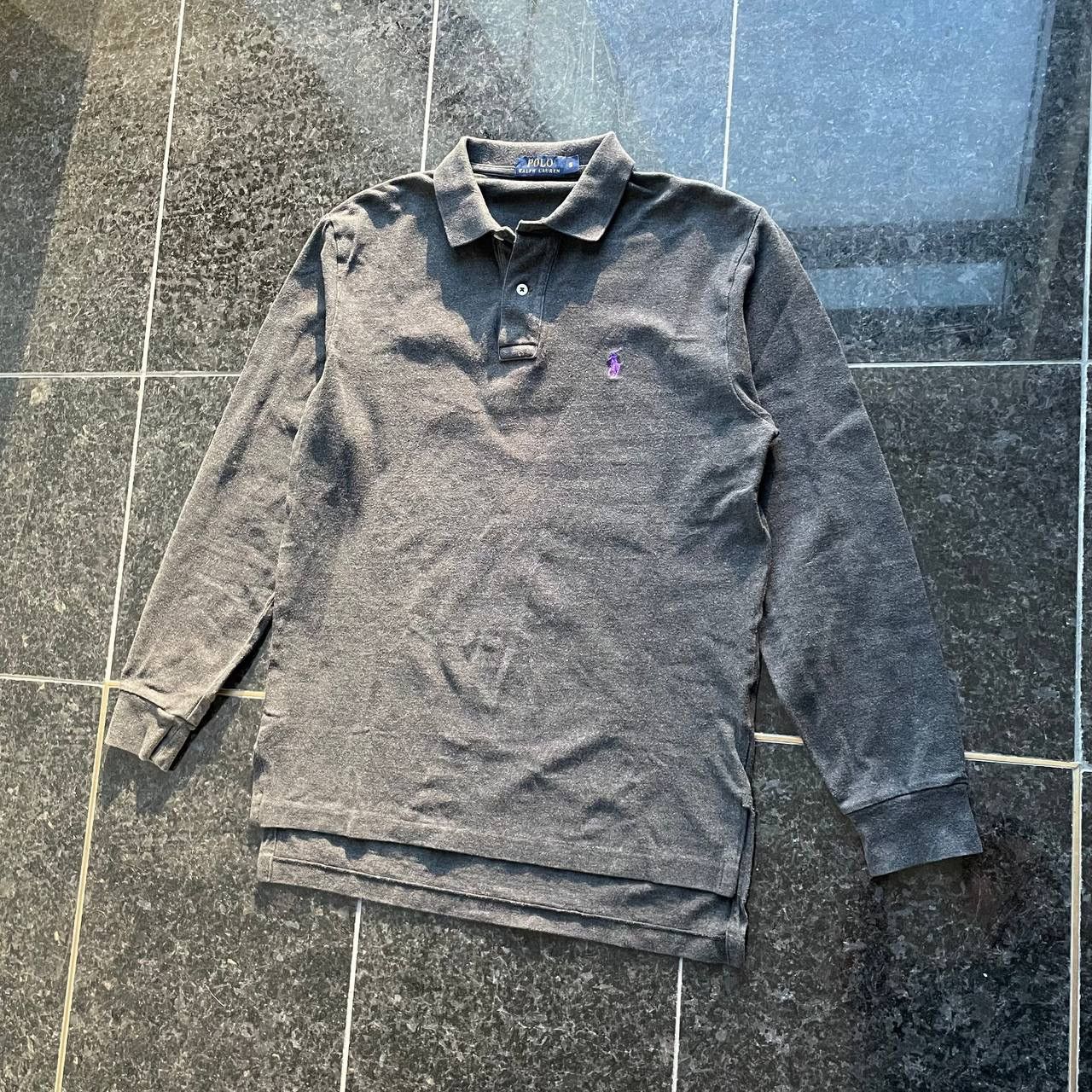 Polo Ralph Lauren Polo Ralph Lauren Grey Long Sleeve Polo Size M Size US S / EU 44-46 / 1 - 1 Thumbnail