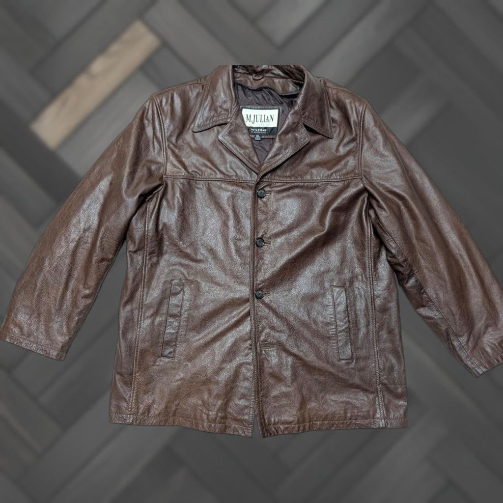 Vintage VINTAGE Wilsons Leather leather jacket coat XL Mens patina 1990s brown button front Dean Winchester Size US XL / EU 56 / 4 - 1 Thumbnail