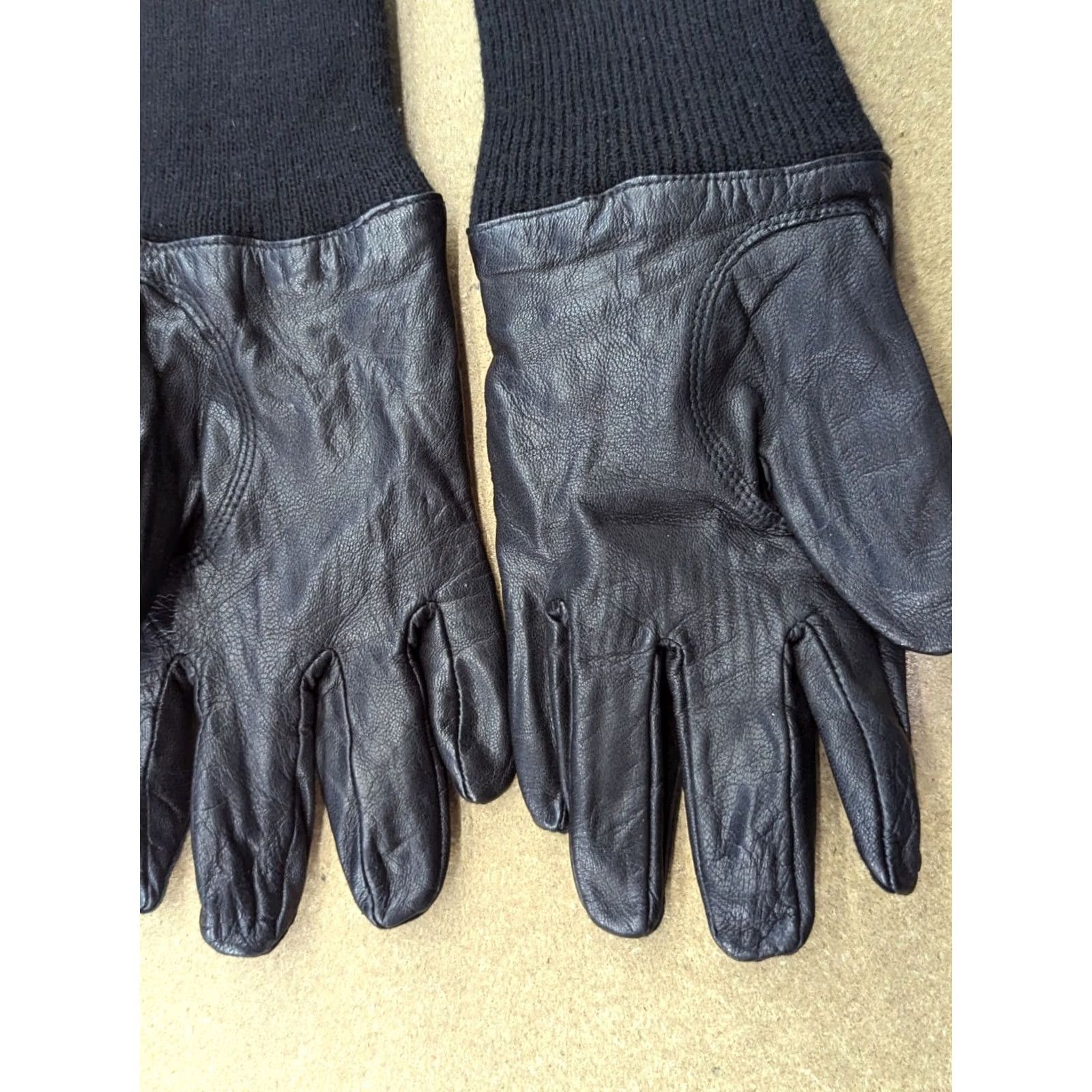 H&M H&M Leather Womens Gloves Size 7.5 Black Lined Glove Size ONE SIZE - 2 Thumbnail