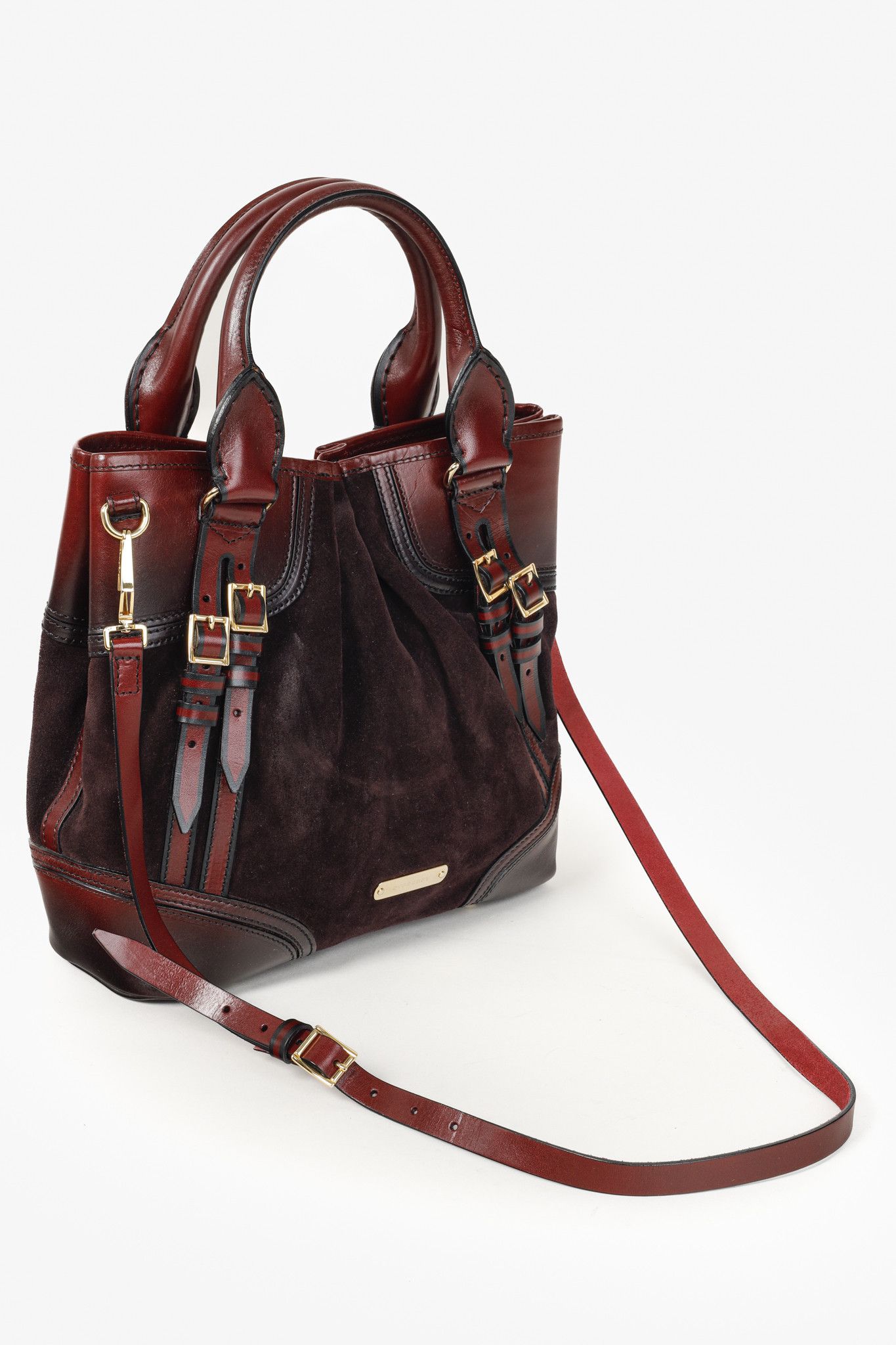 Burberry Prorsum Burberry Prorsum Burgundy Red Calfskin Suede Tote Size ONE SIZE - 7 Thumbnail