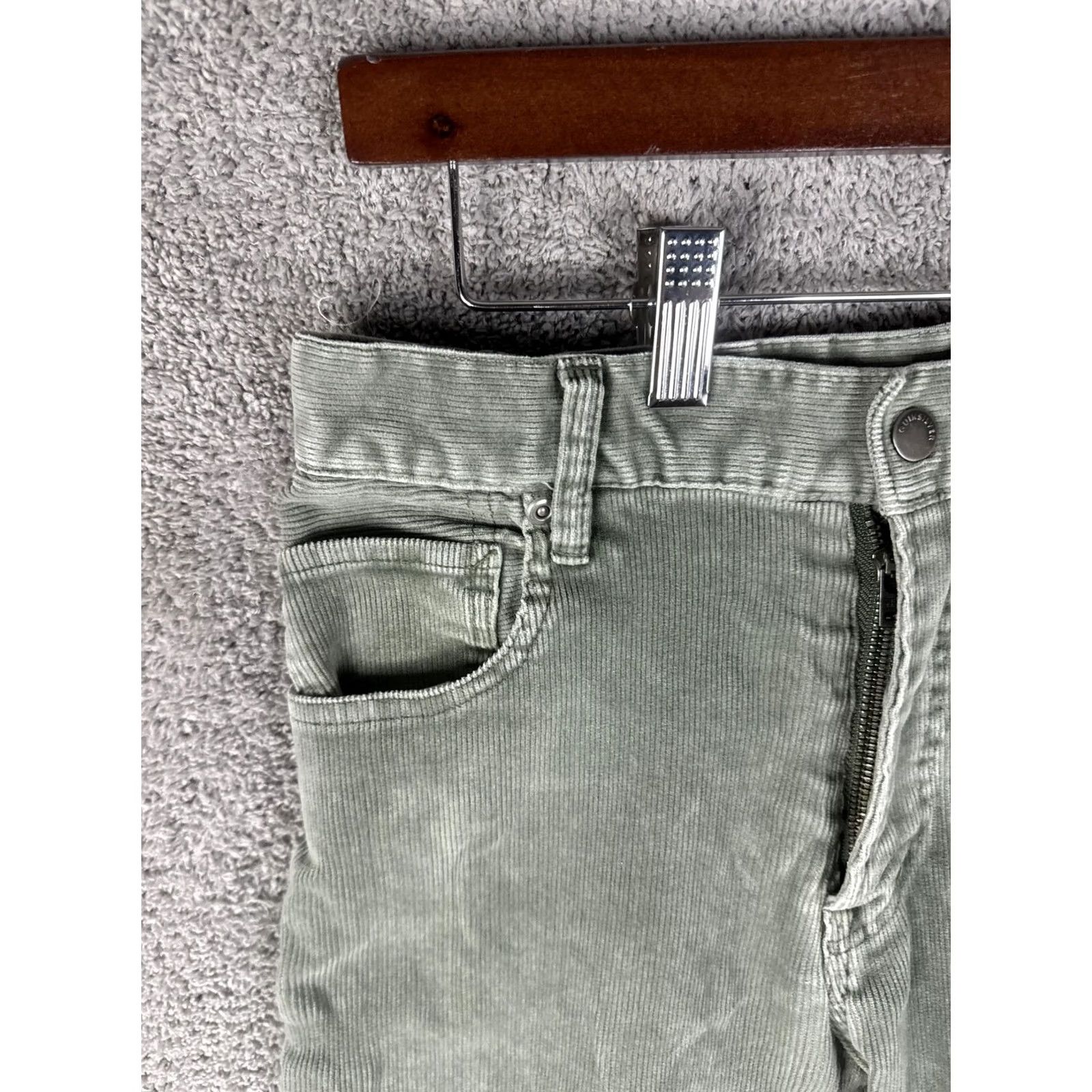 Quiksilver Quiksilver Pants Mens 29 Green Corduroy Straight Tapered Five-Pocket Casual Slim Fit 30in Inseam Mens Size US 29 - 2 Thumbnail
