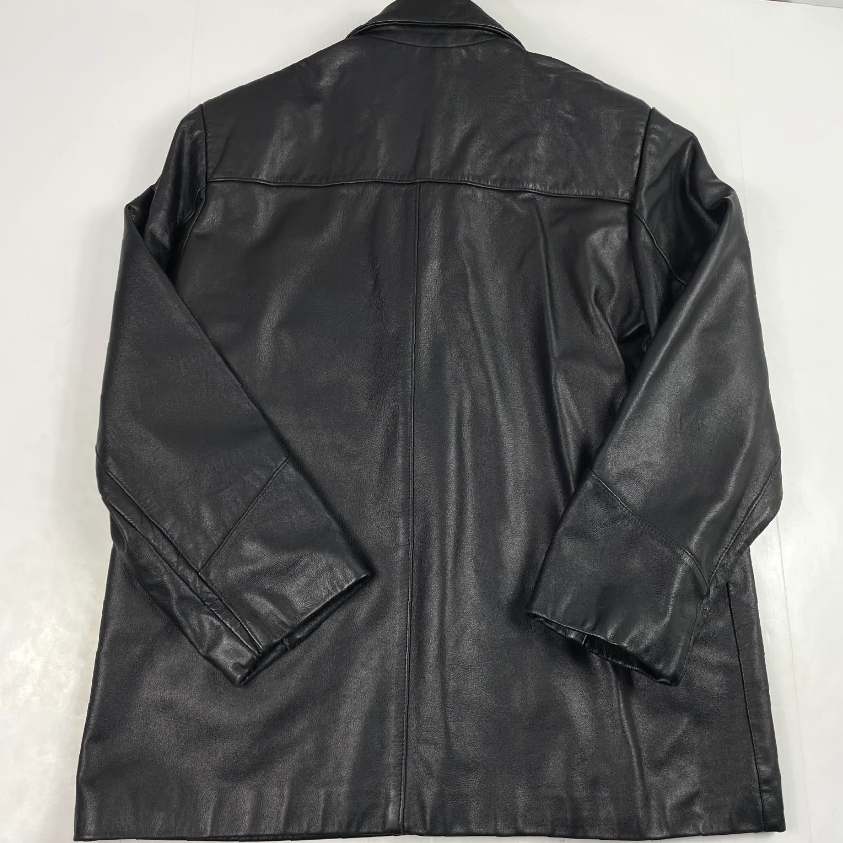 Ariat VINTAGE Lariat Leather Jacket Mens Large Black Button Up Motorcycle Biker USA Jacket Size US L / EU 52-54 / 3 - 7 Thumbnail