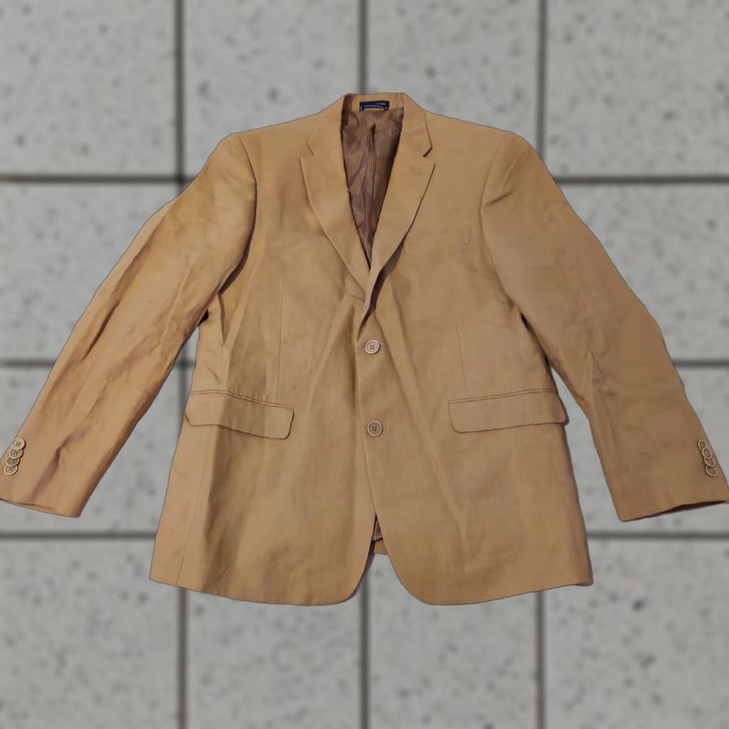 Tommy Hilfiger Tommy Hilfiger Linen Blazer 42R Mens Khaki Size 42R - 1 Thumbnail