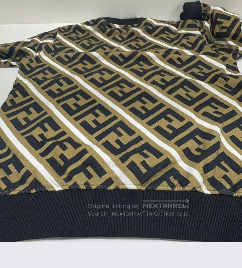 Fendi Fendi Letter print round neck long sleeve sweater - Brown Size US L / EU 52-54 / 3 - 8 Thumbnail