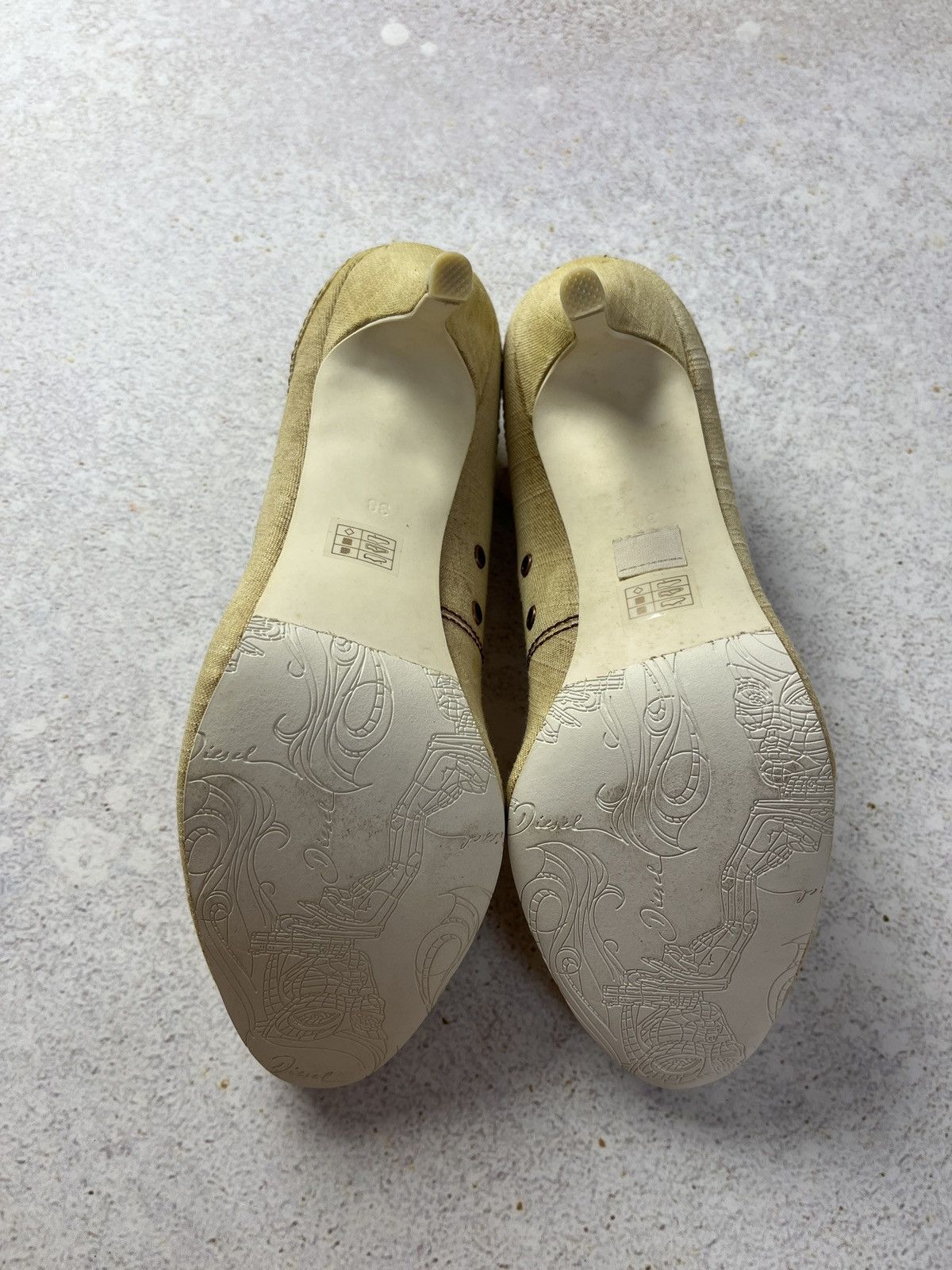 Diesel Vintage DIESEL Jeans Denim Heels Beige Rare 2000s Size US 8 / IT 38 - 13 Thumbnail
