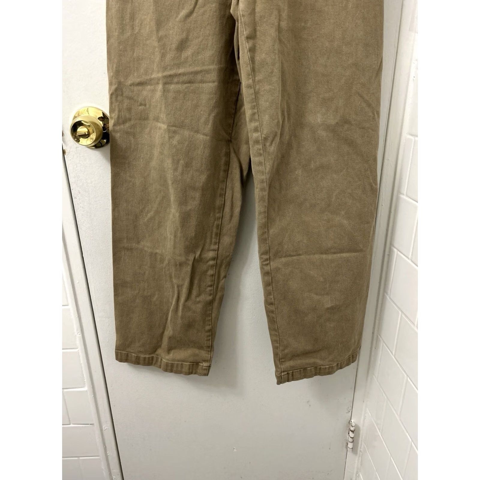 Madewell Madewell Emmett Wide-Leg Crop Pants Womens 28x29 Tan Brown High Rise NP907 Size 28" / US 6 / IT 42 - 3 Thumbnail