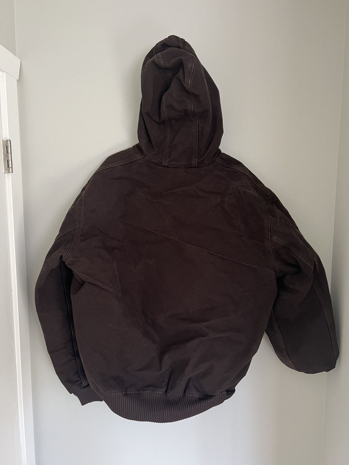 Carhartt Vintage Carhartt Hooded Jacket J130 DKB Brown Size US XL / EU 56 / 4 - 4 Thumbnail