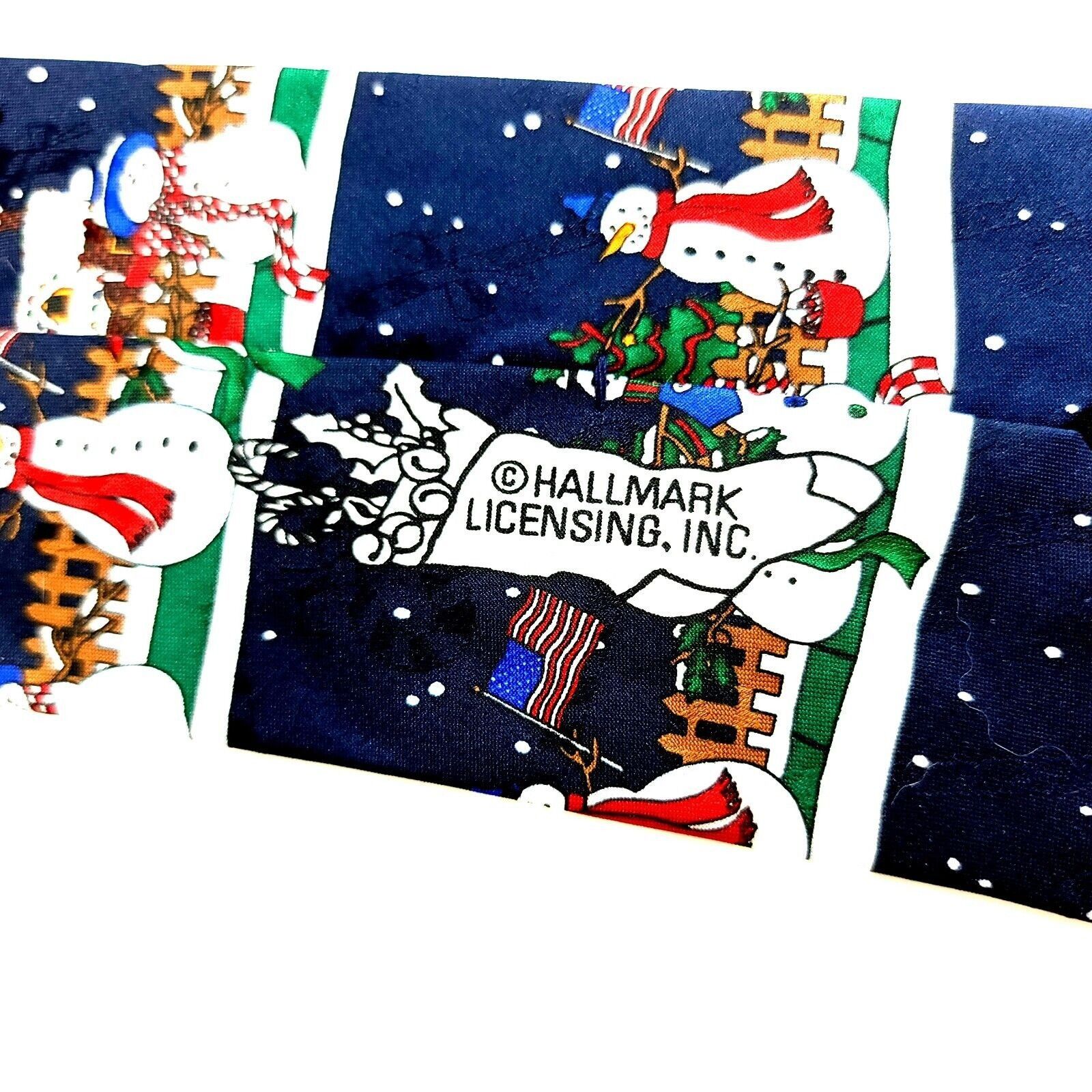 Designer Hallmark Yule Tie Greetings Christmas Snowman Blue Polyester Size ONE SIZE - 5 Thumbnail