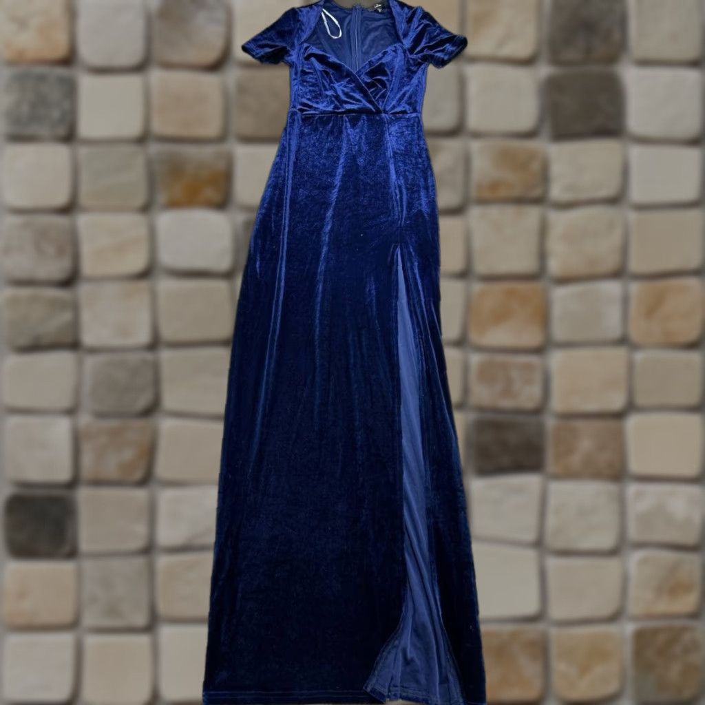 Lulus Lulus Dress Womens Small Blue Velvet Blouson Midi New - Blouson, Velvet, Midi, Blue, Formal, Party - Women - S Size S / US 4 / IT 40 - 1 Thumbnail