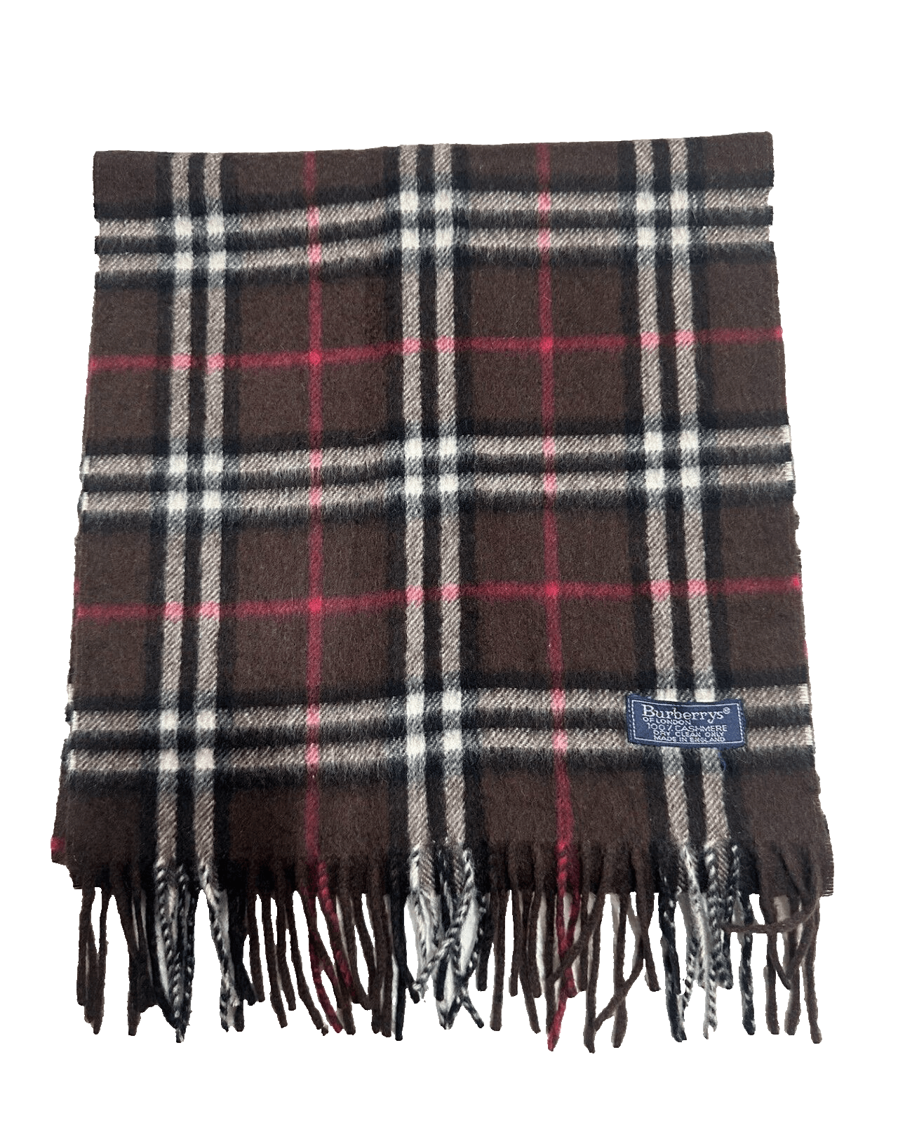 Burberry Burberrys Vintage Check Unisex Scarf Brown 100% Cashmere Size ONE SIZE - 5 Thumbnail