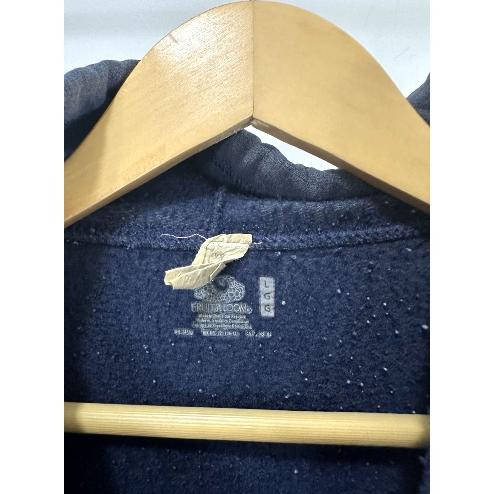 Fruit Of The Loom VINTAGE Fruit of the Loom Hoodie Full Zip Work Worn Faded Grunge Blue Sweatshirt Size L Mens Size US L / EU 52-54 / 3 - 3 Thumbnail