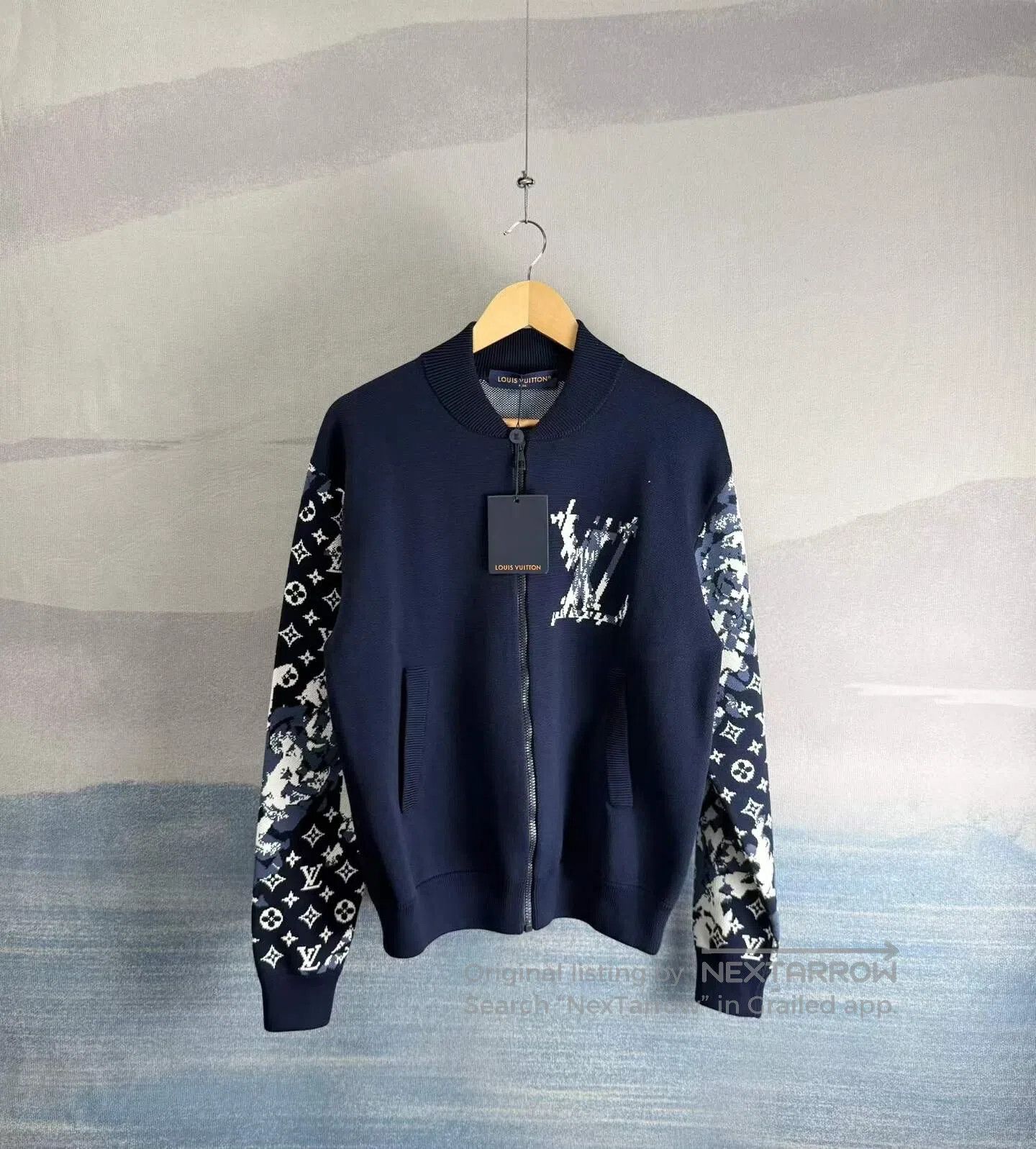 Louis Vuitton Louis Vuitton Dark Blue Pigeon Tapestry Full Print Knit Zi Size US XS / EU 42 / 0 - 1 Thumbnail