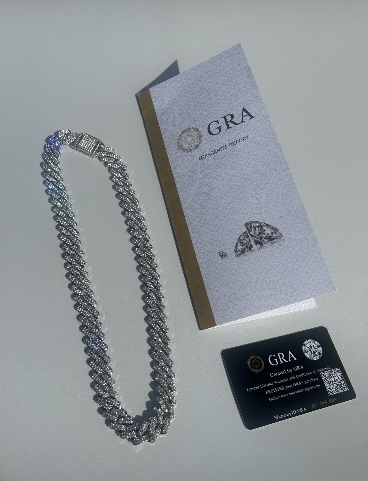 Jewelry Moissanite Iced Cuban Chain 15Mm 20 Silver Necklace, Men's