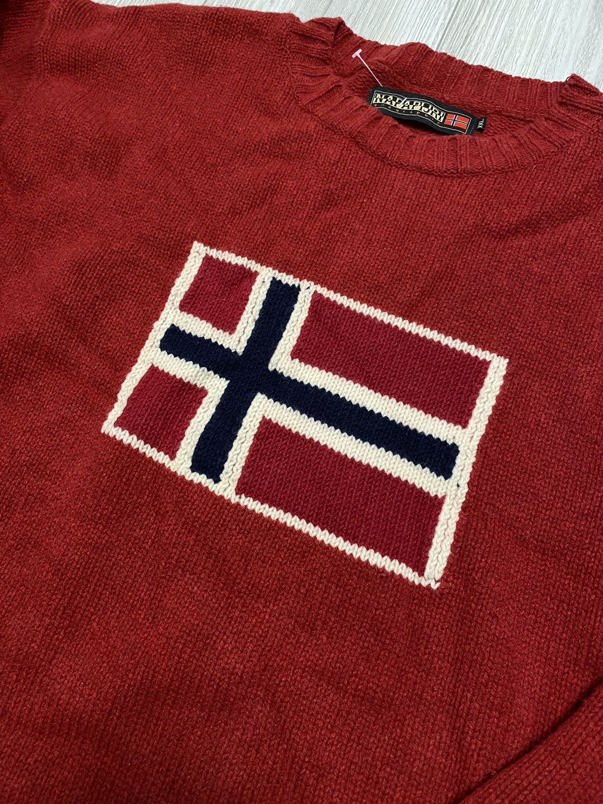 Napapijri Vintage Napapijri 90’s Norway Flag Wool Knit Sweater Size US XXL / EU 58 / 5 - 2 Thumbnail