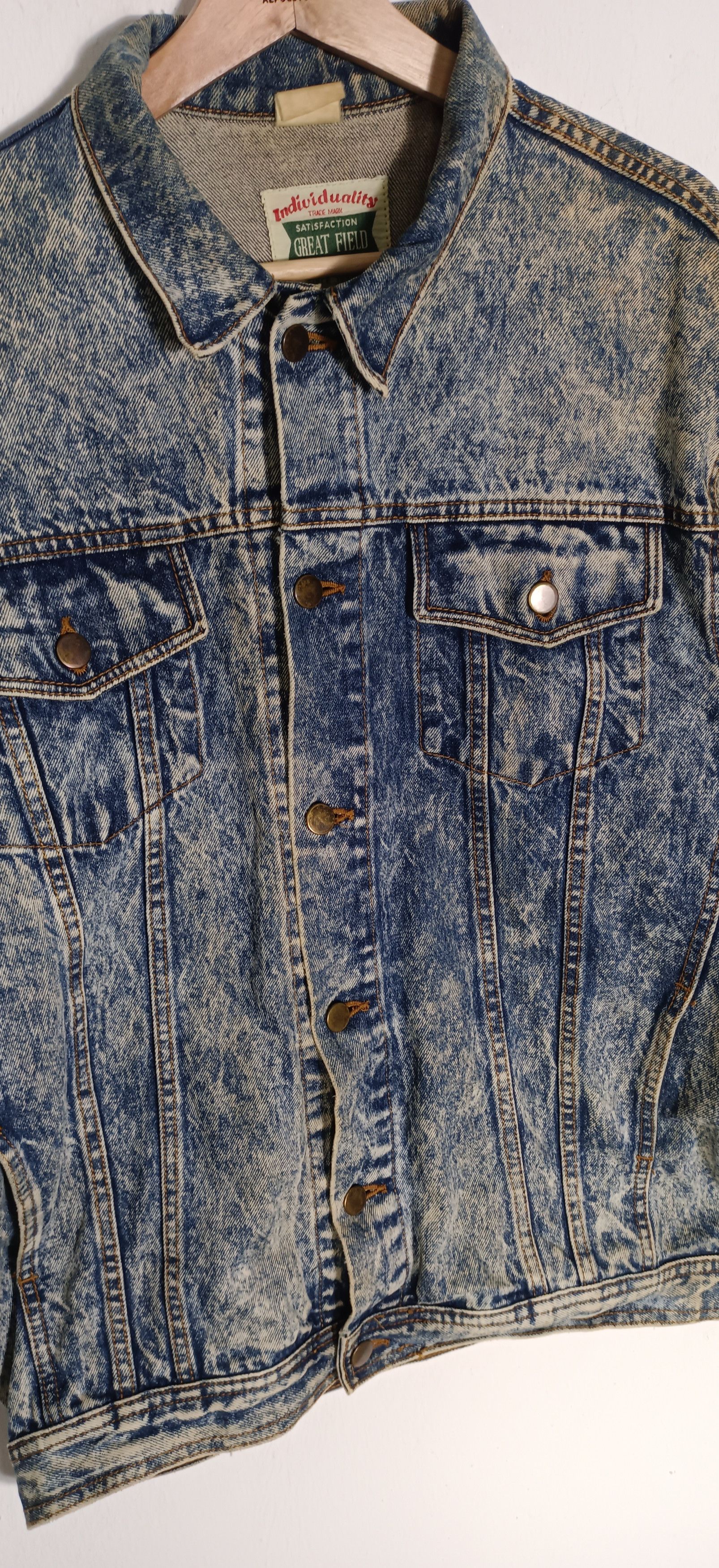 Japanese Brand × Vintage Vintage 💥Individuality Acid Wash Denim Jacket Size US XXL / EU 58 / 5 - 11 Thumbnail