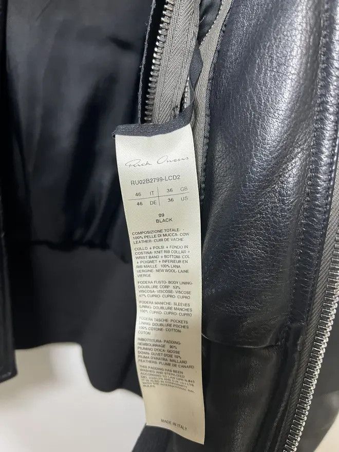 Rick Owens Rick Owens FW22 Strobe Leather Girdered Bomber Size US XS / EU 42 / 0 - 7 Thumbnail