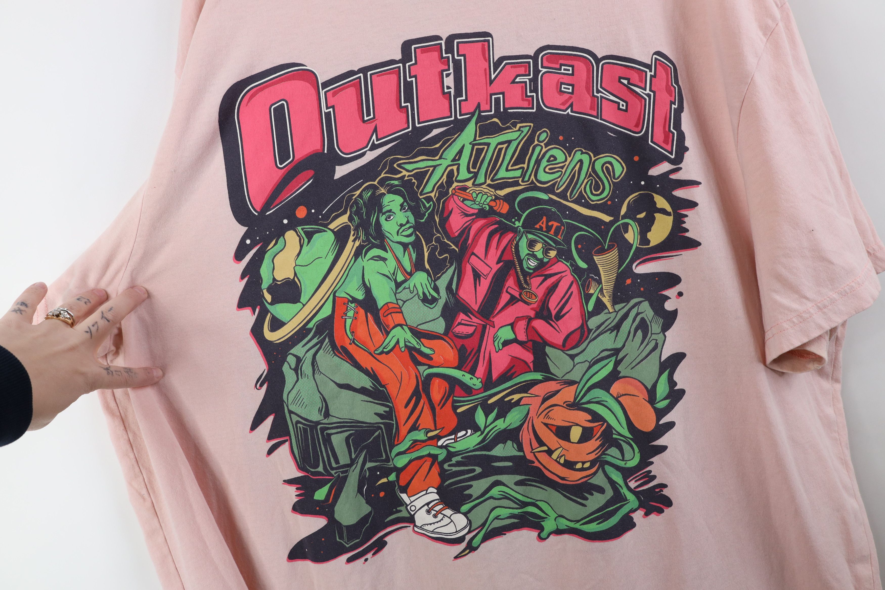 Vintage Y2K Streetwear Atliens Outkast Band Short Sleeve T-Shirt Size 3XL / US 20-22 - 11 Thumbnail