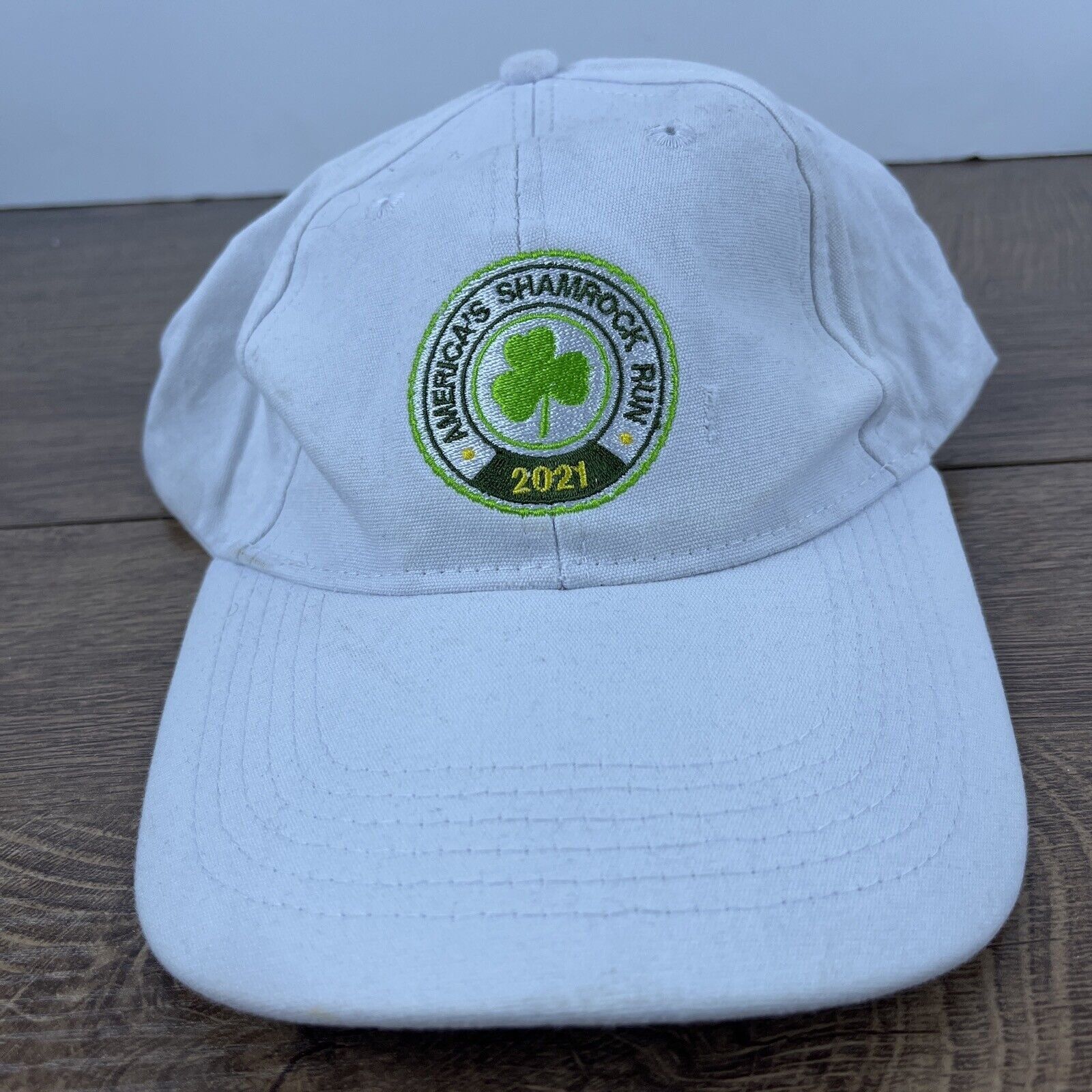 Other America's Shamrock Run Hat 2021 White Hat Adjustable White A Size ONE SIZE - 3 Thumbnail