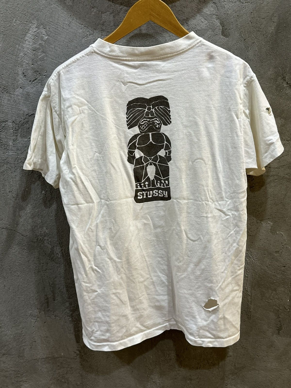 Stussy × Vintage Vintage 90s Stussy Tomb Greek Distressed Large Tees Size US L / EU 52-54 / 3 - 6 Thumbnail